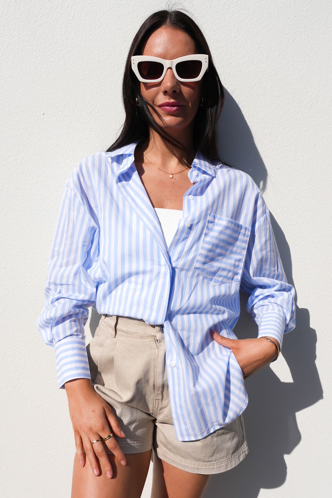 Kayla Shirt Blue Stripe