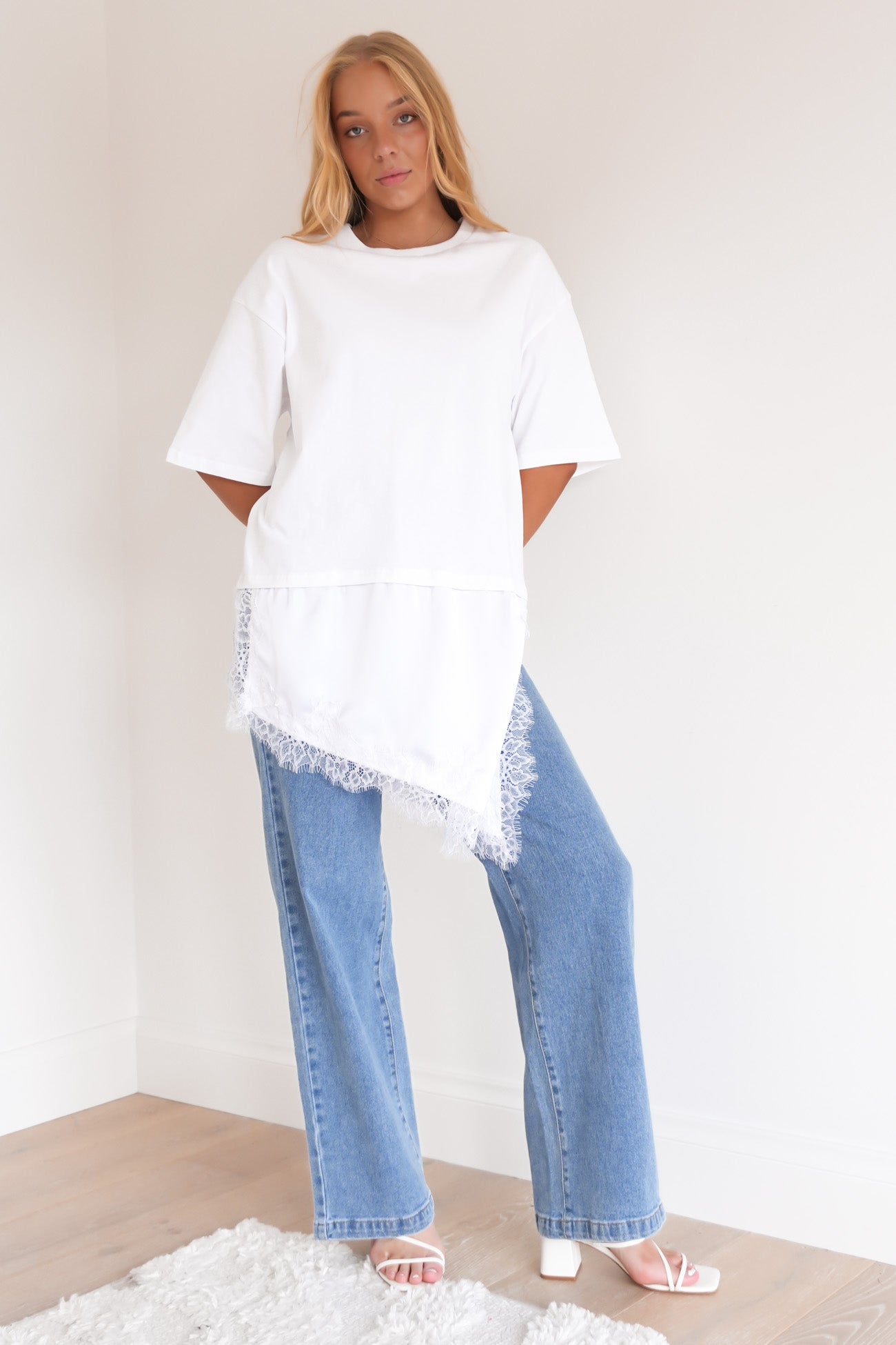 Kaylee Lace Tee White