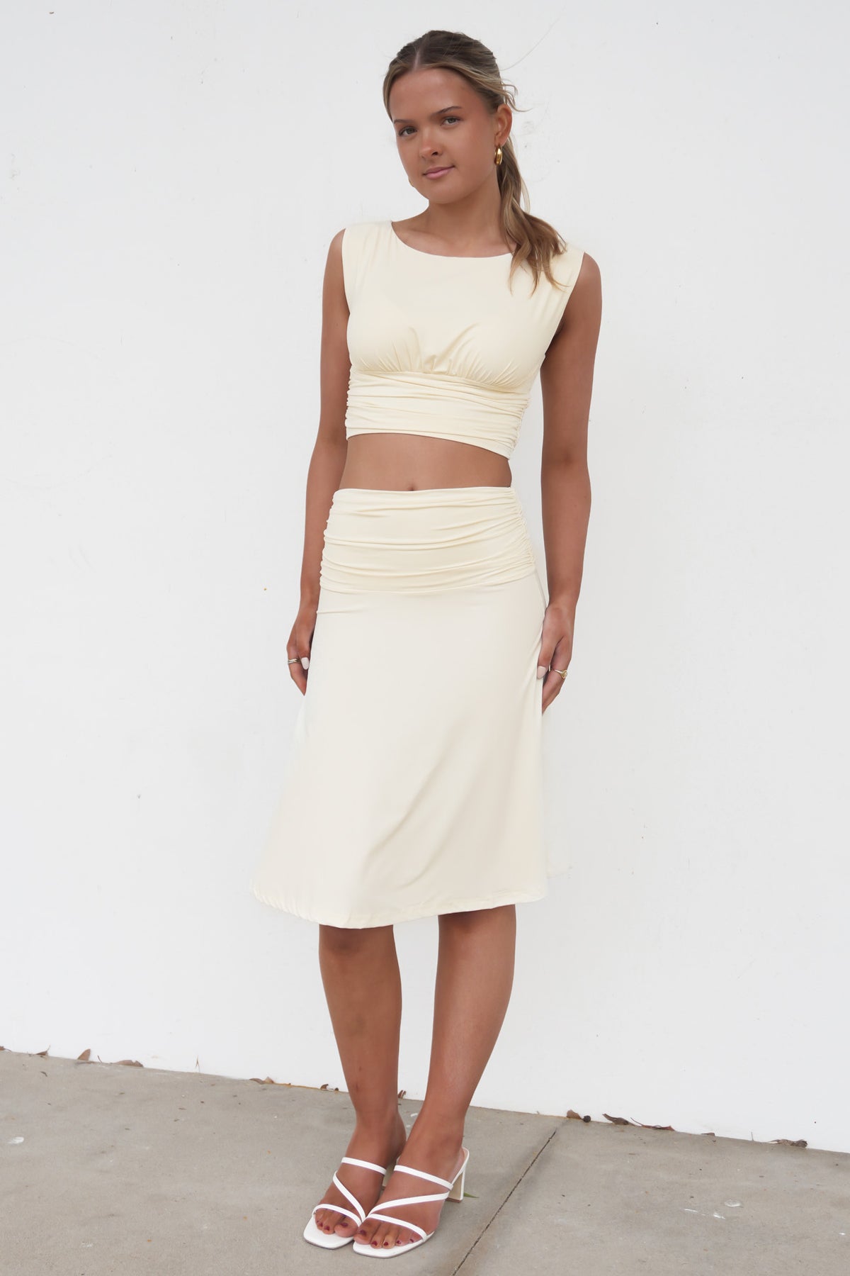 Kaylene Midi Skirt Ivory