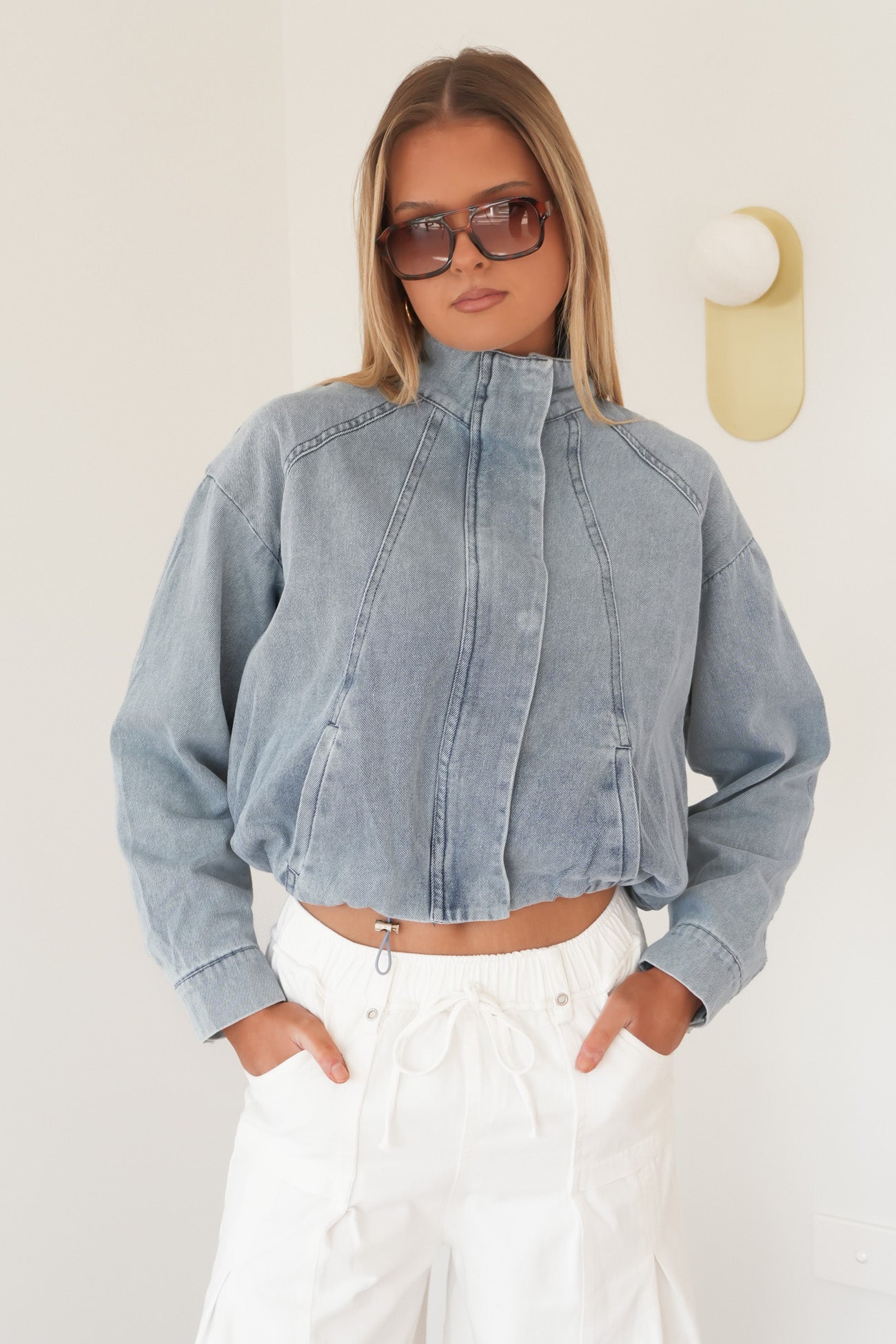 Kealey Denim Bomber Light Wash