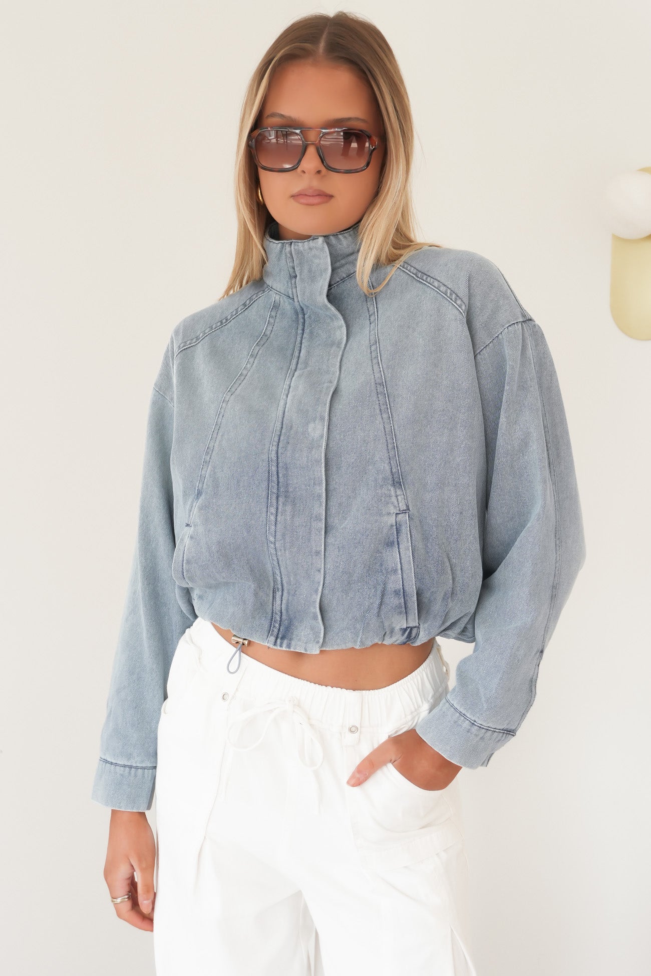 Kealey Denim Bomber Light Wash