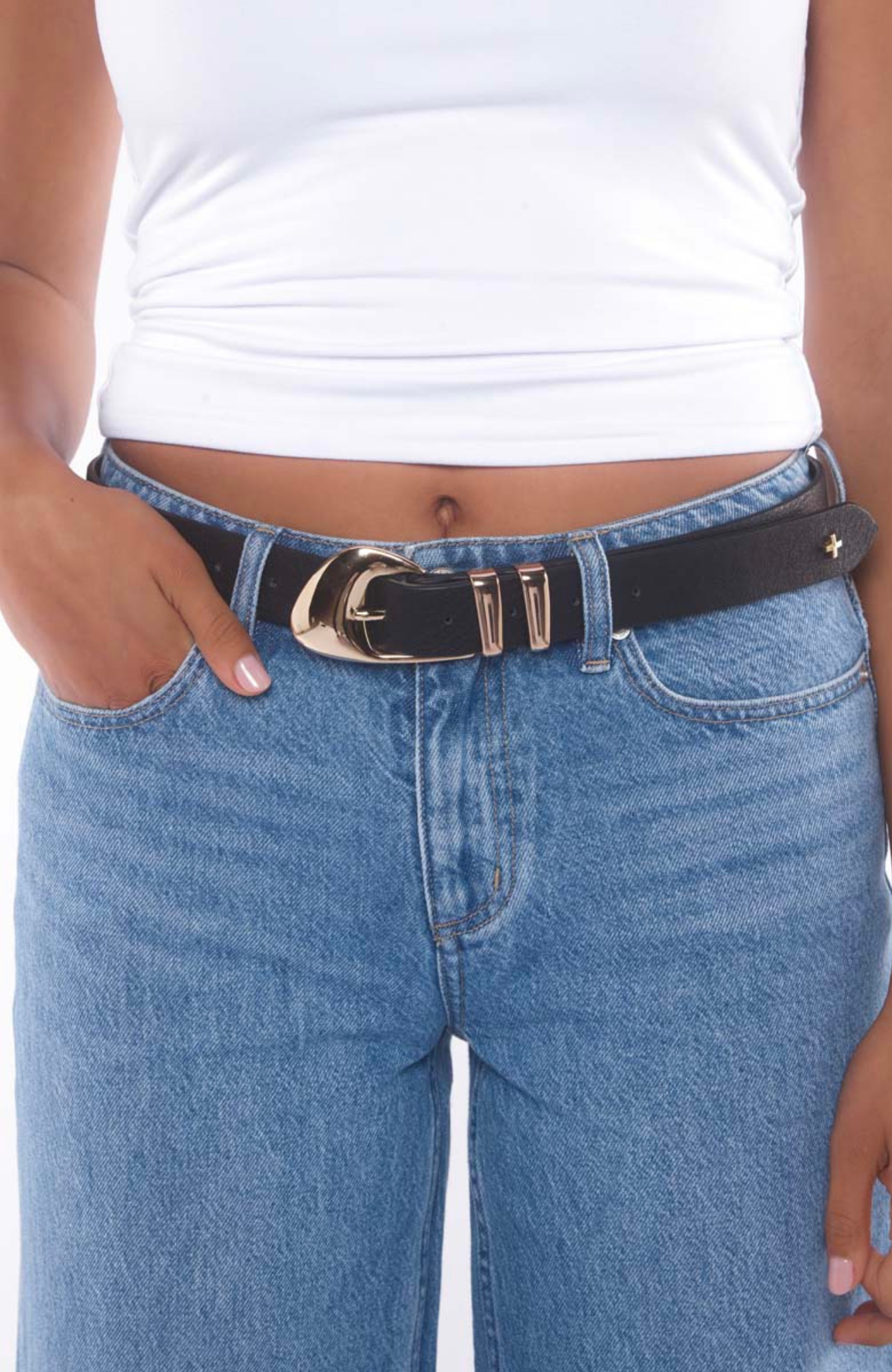 Moma Belt Black PU Gold