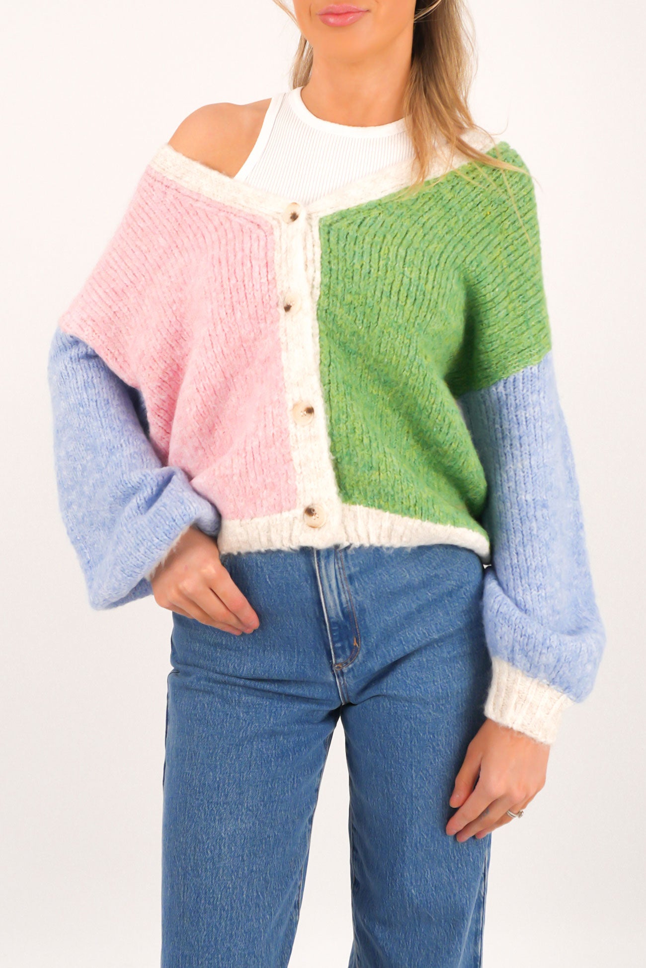 Kingsley Cardigan Green Pink