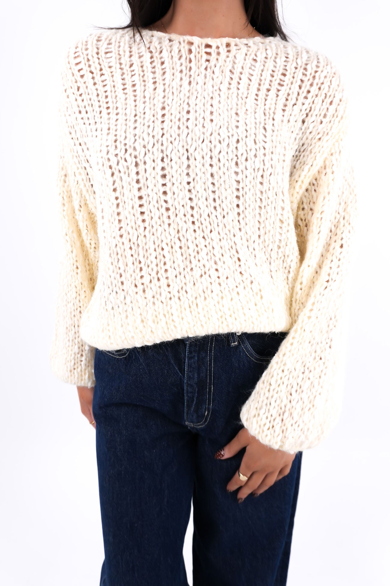 Kirah Knit Jumper Cream fc
