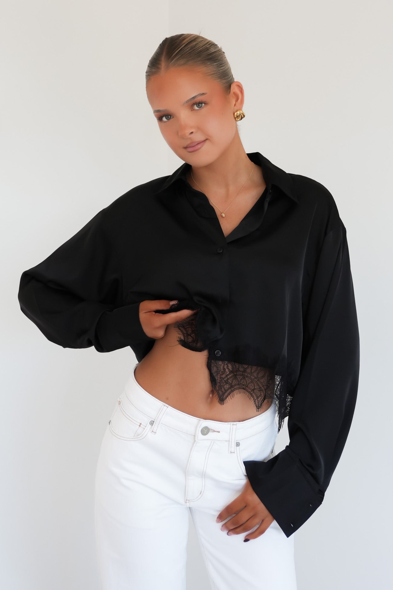Kirra Lace Shirt Black