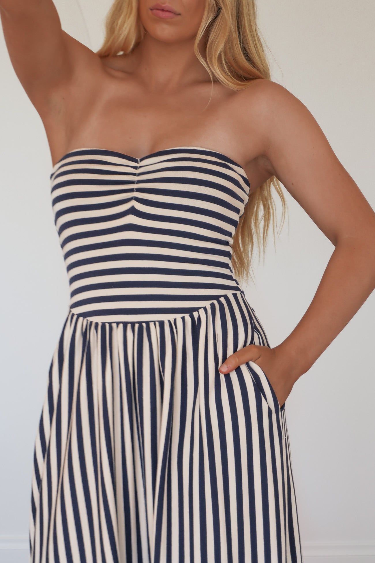 Klaus Midi Dress Navy Stripe