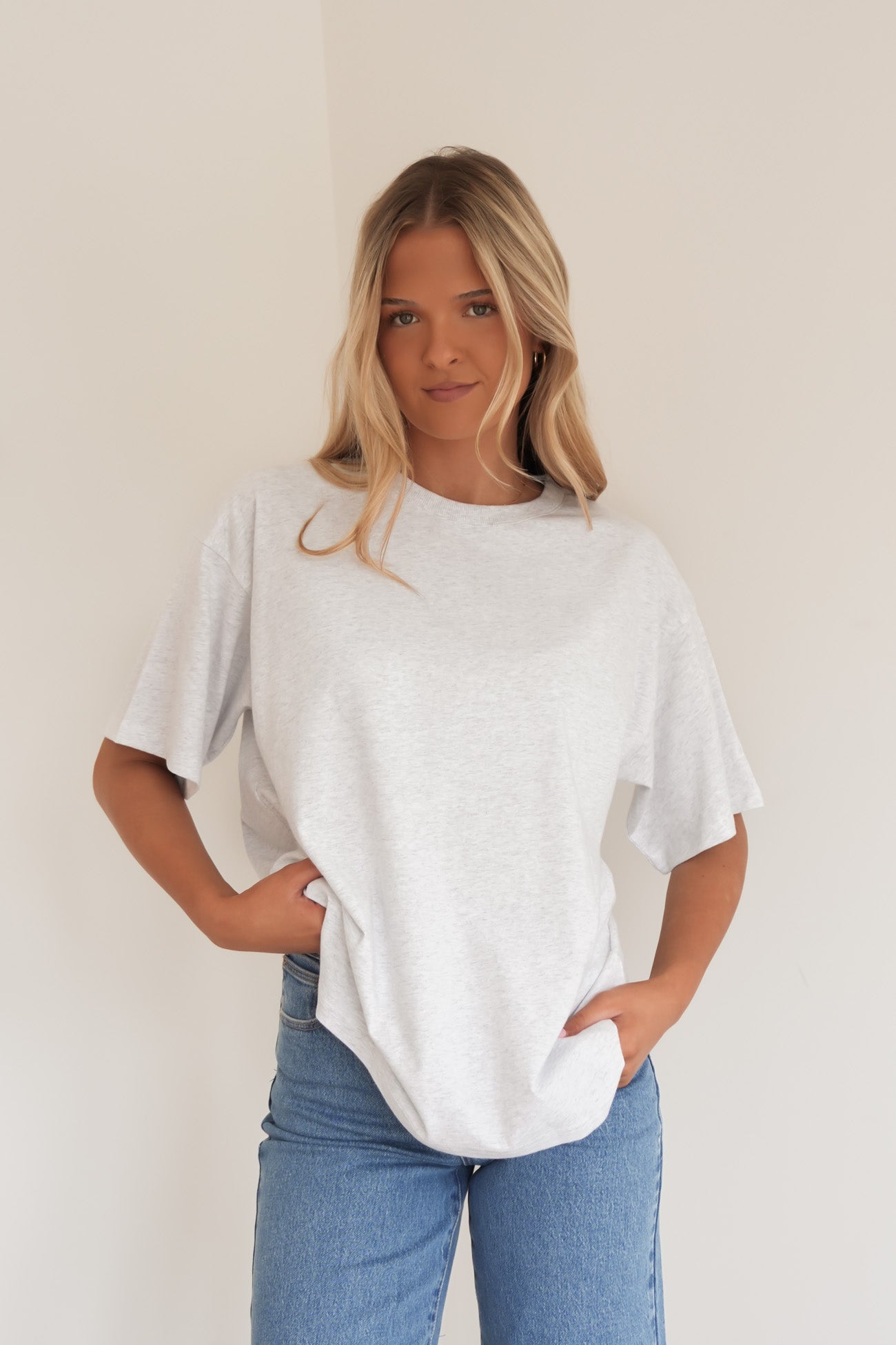 Koa Oversized Tee Snow Marle
