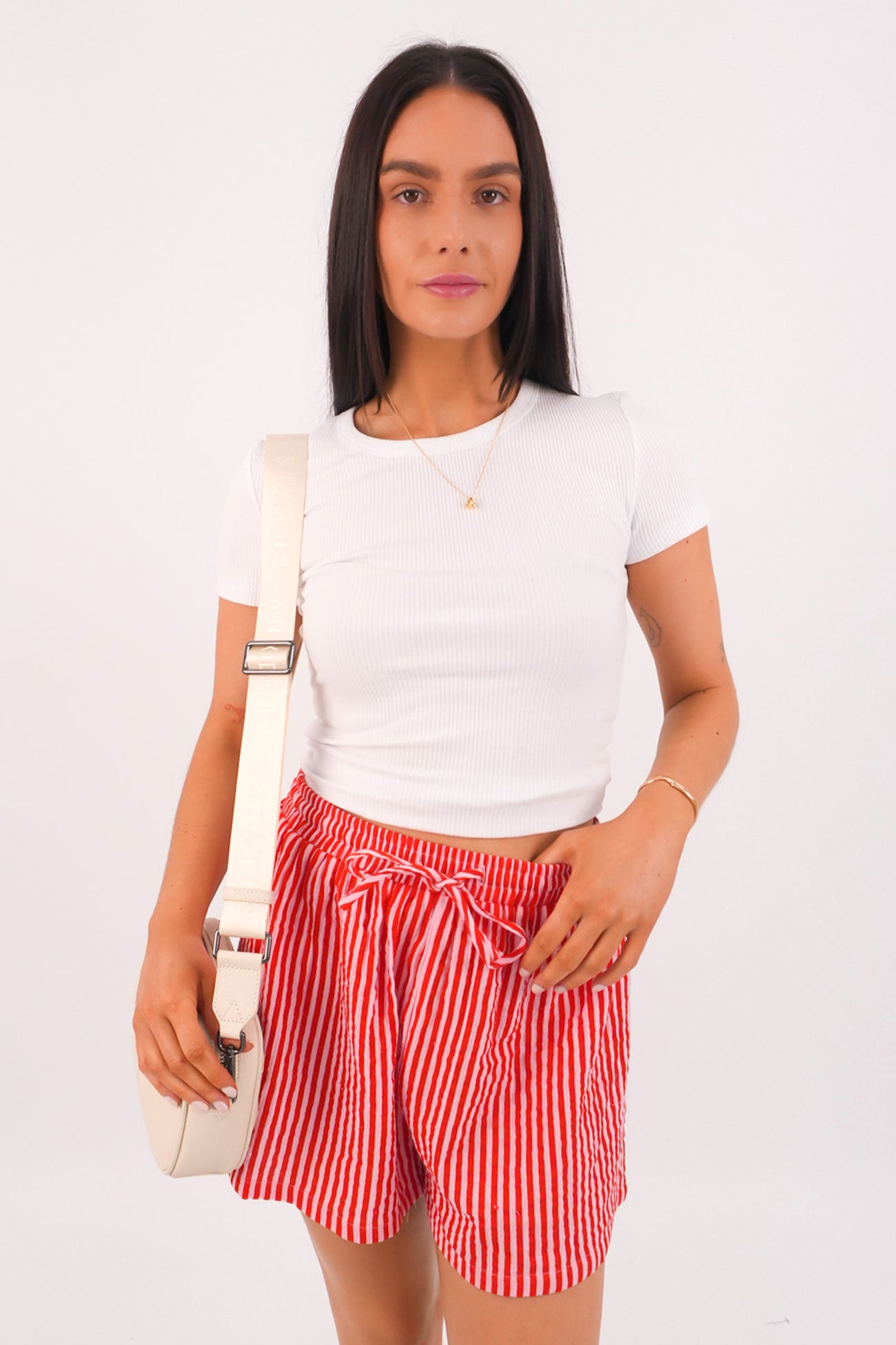Korah Short Red Stripe