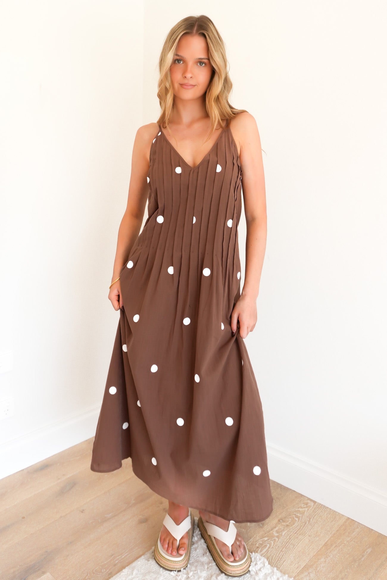 kyanne maxi dress Kyanne High Split Maxi Dress | Cream Multi | Womens