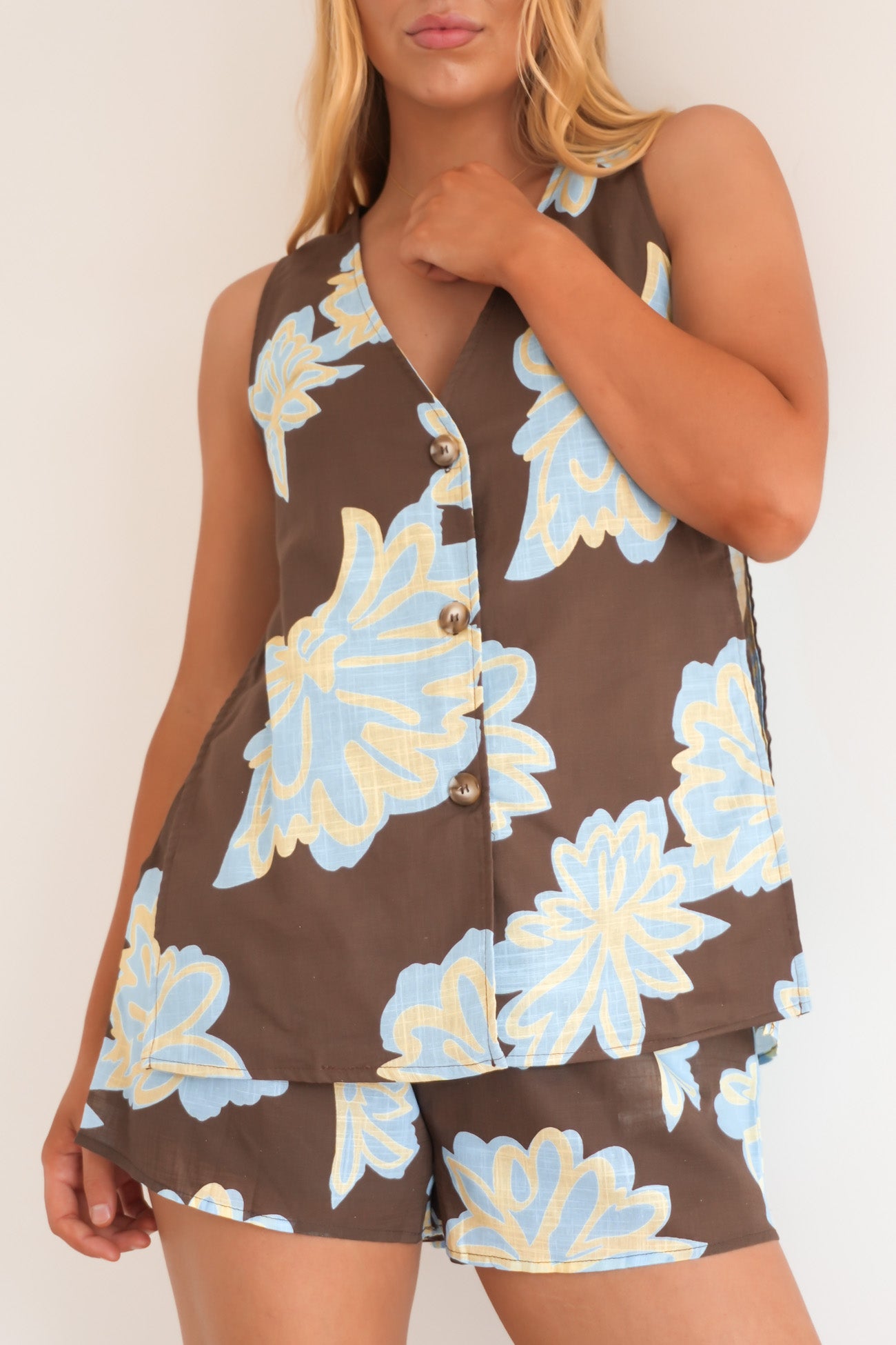 Kylae Set Chocolate Blue Floral