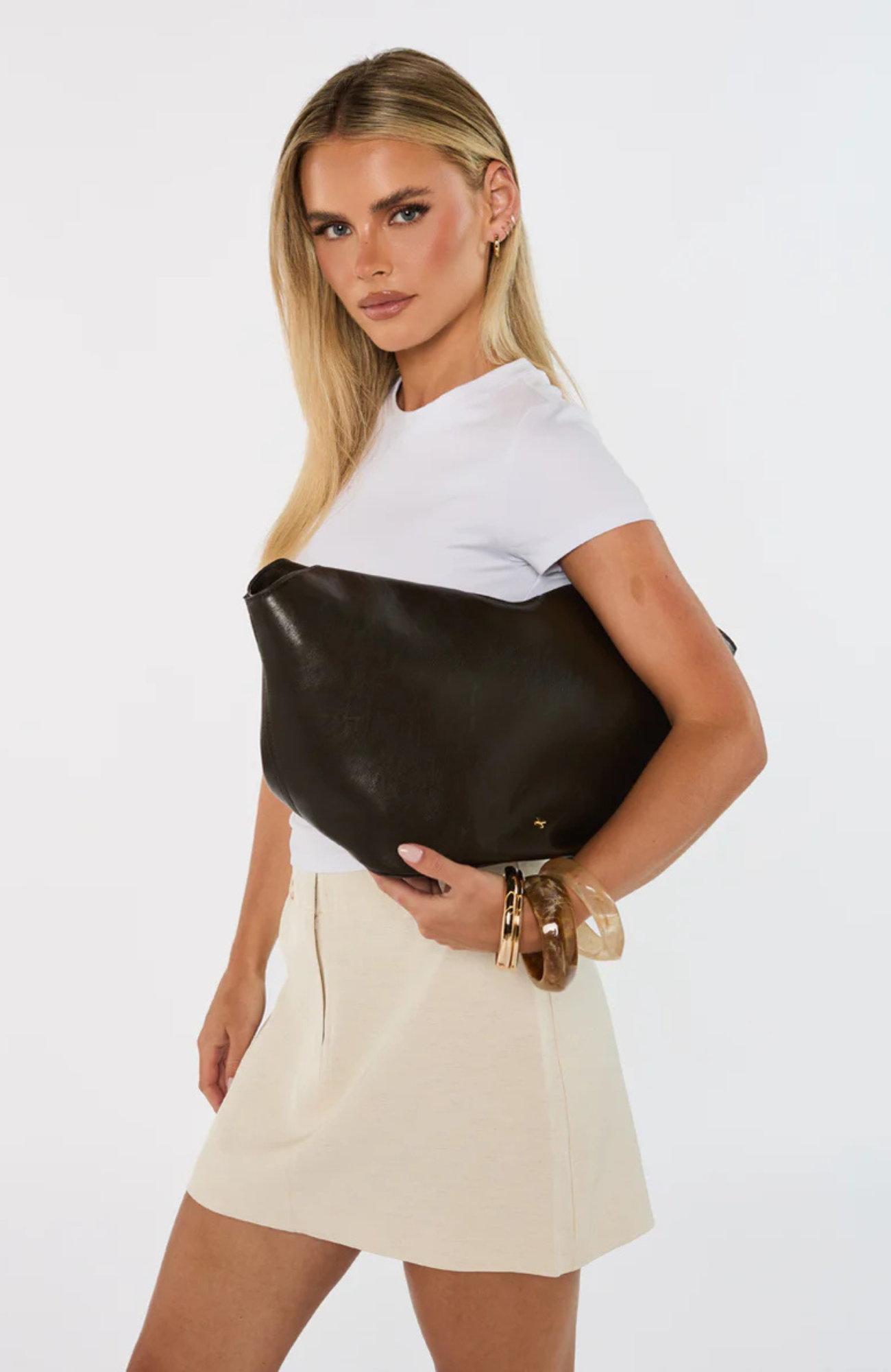 Laleh Bag Chocolate PU Gold