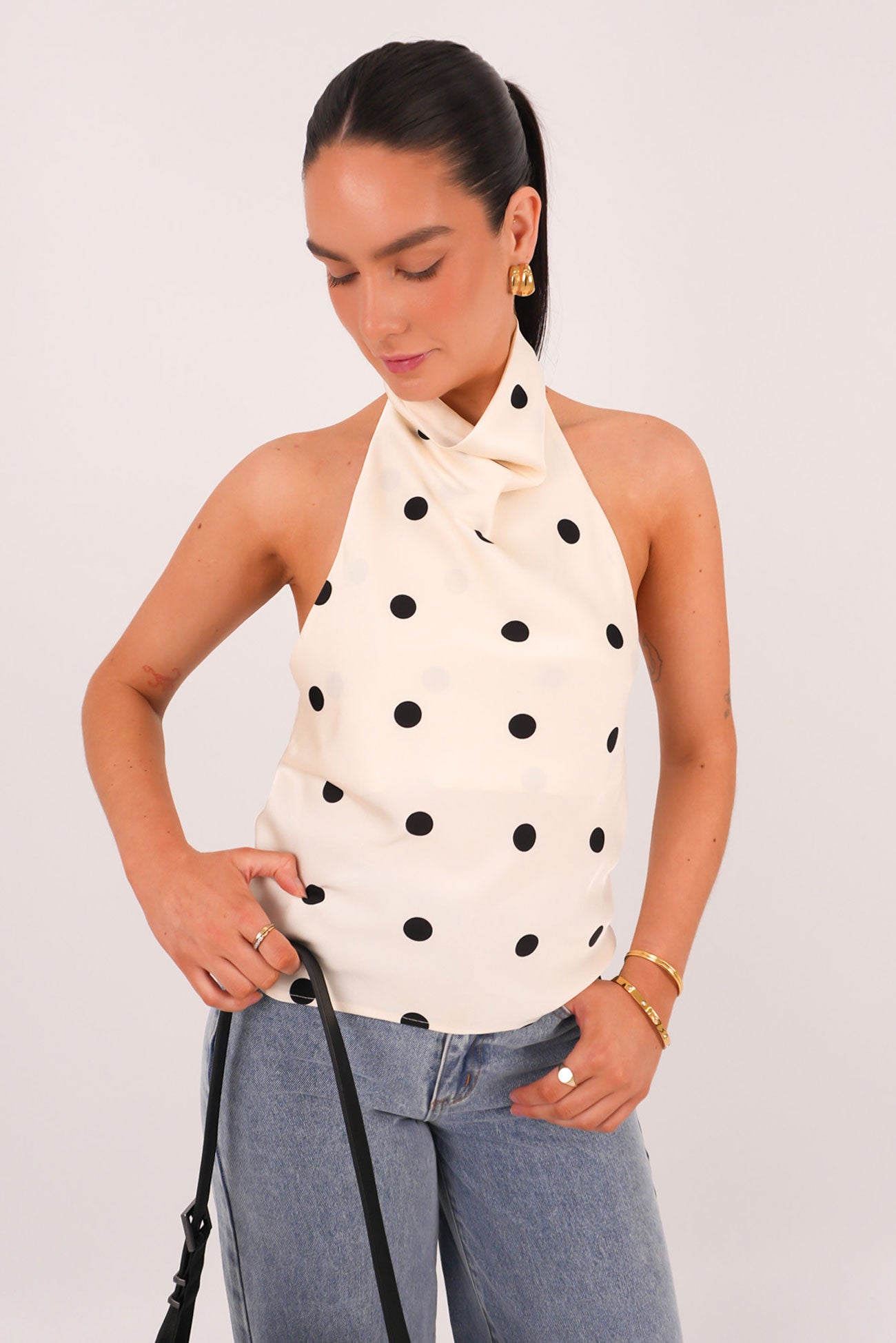 Lachay Top Cream Polka Dot