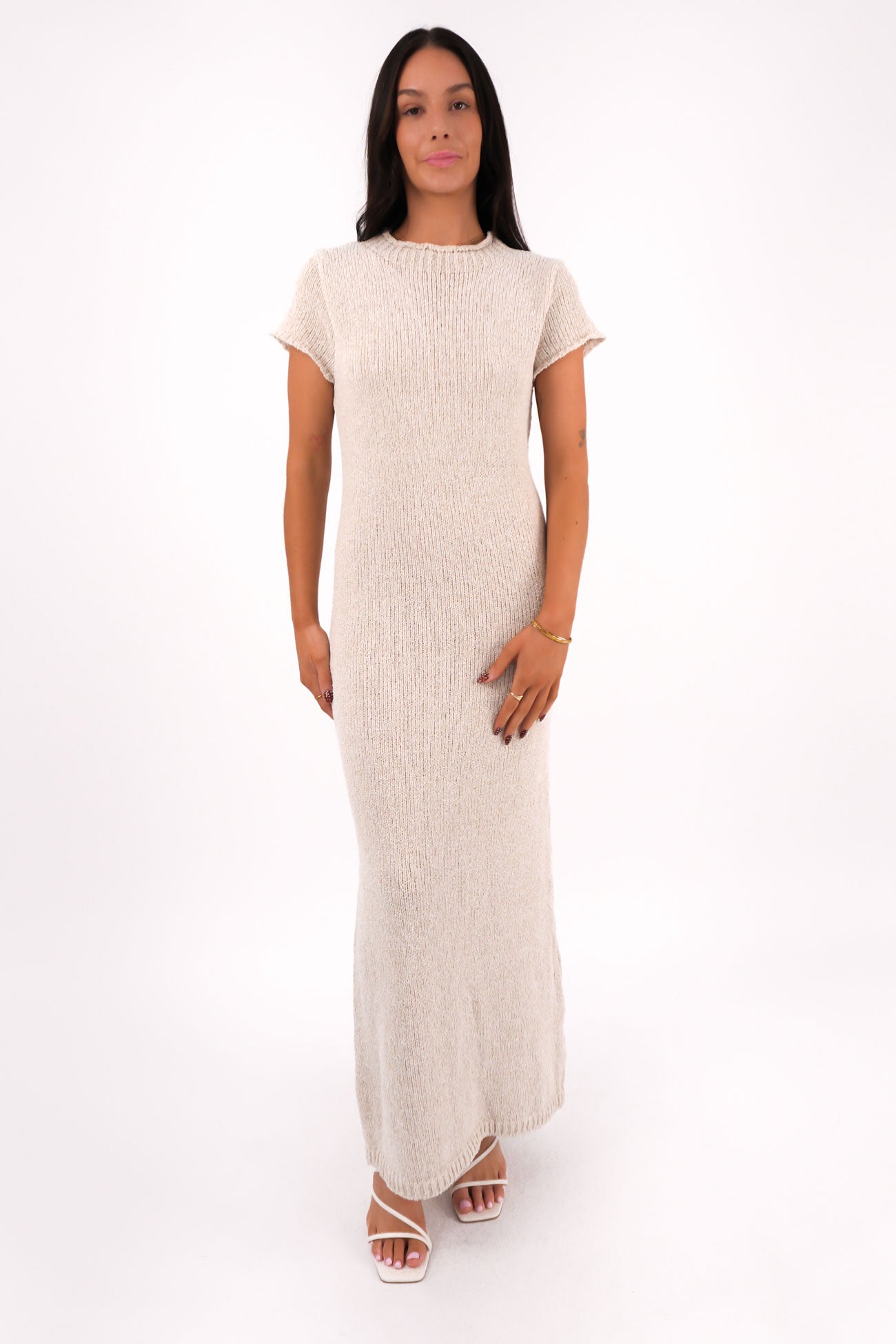 Leela Knit Maxi Dress Beige