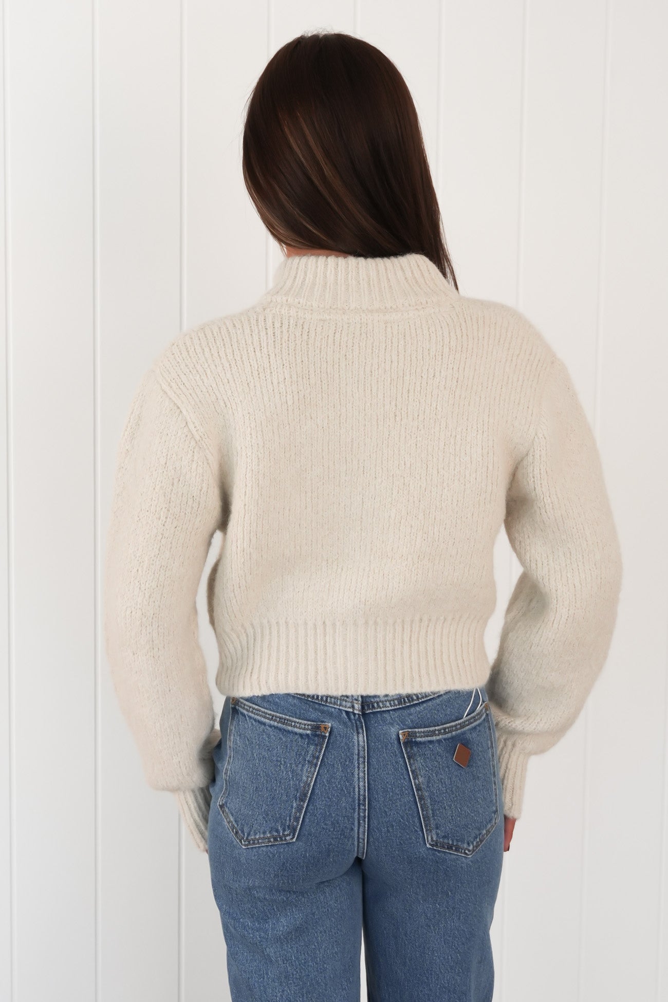 Leila Zip Thru Jumper Chalk