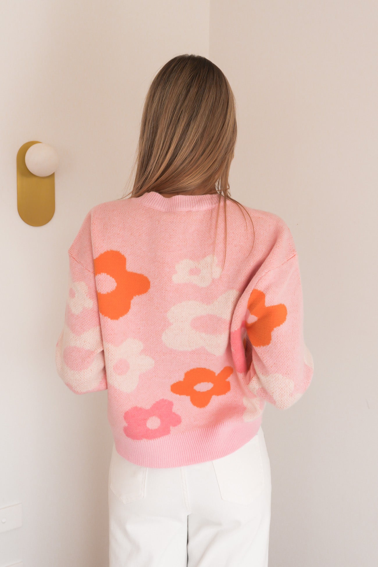 Leonie Knit Sweater Jacquard Flowers