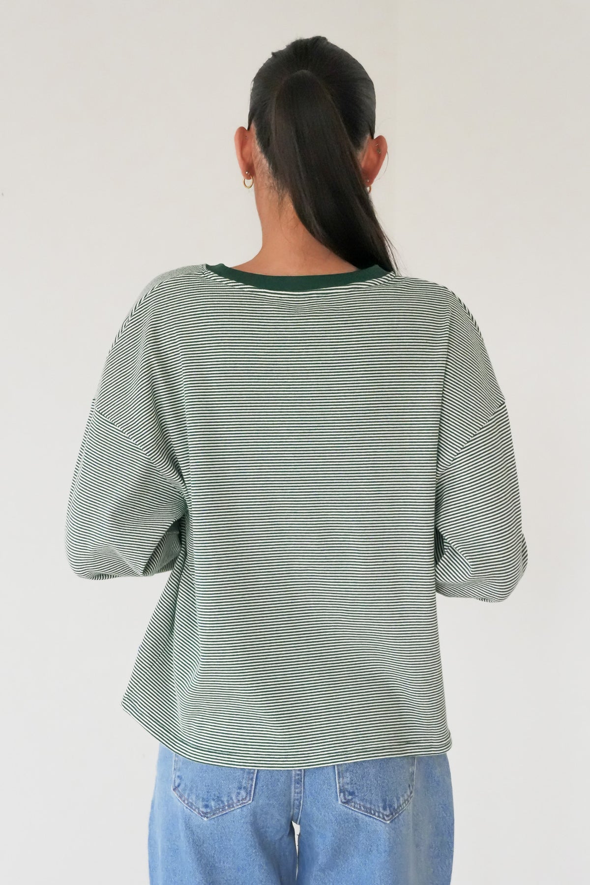 Lexi Stripe Long Sleeve Top Pine