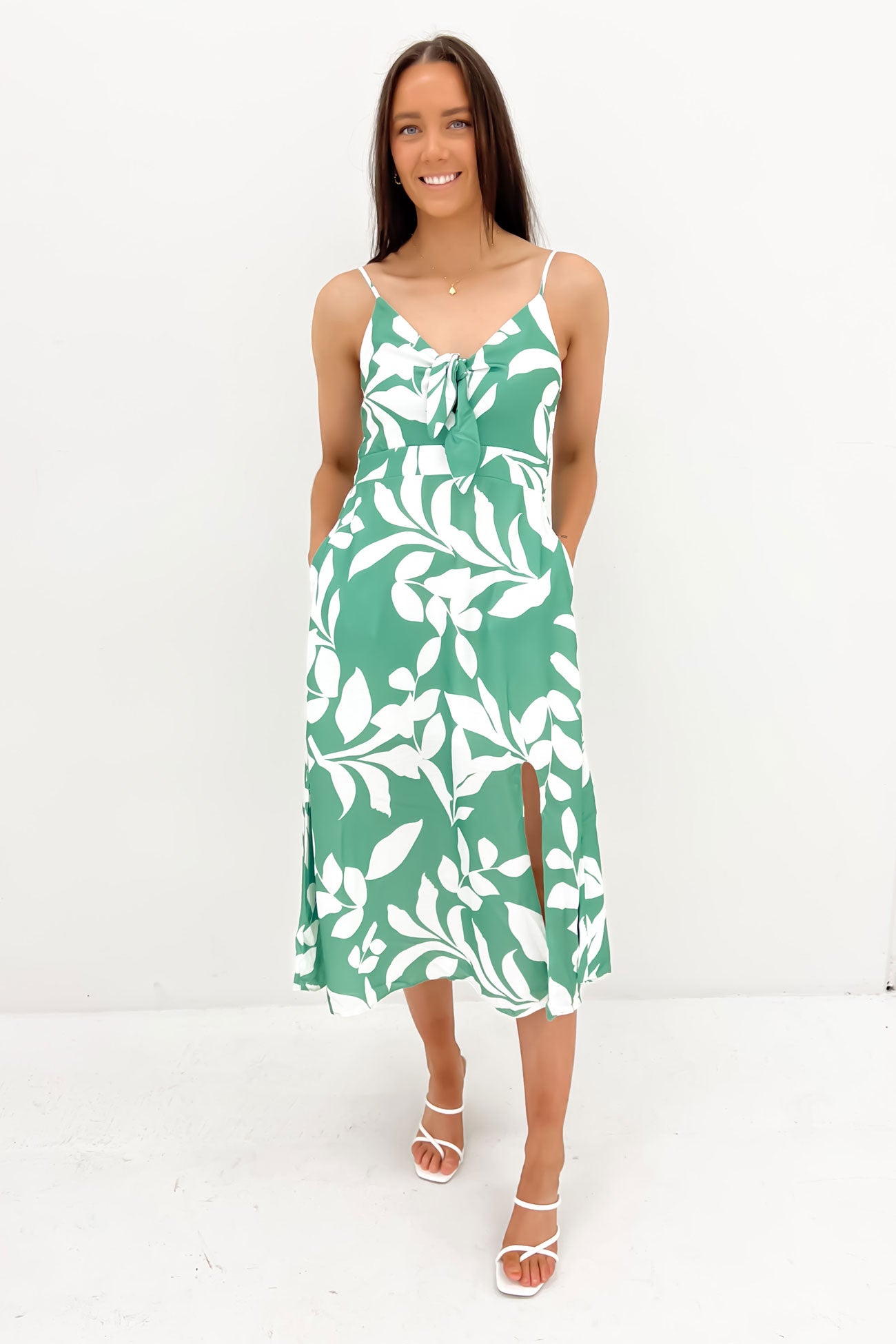 Lilly Midi Dress Green Leaf