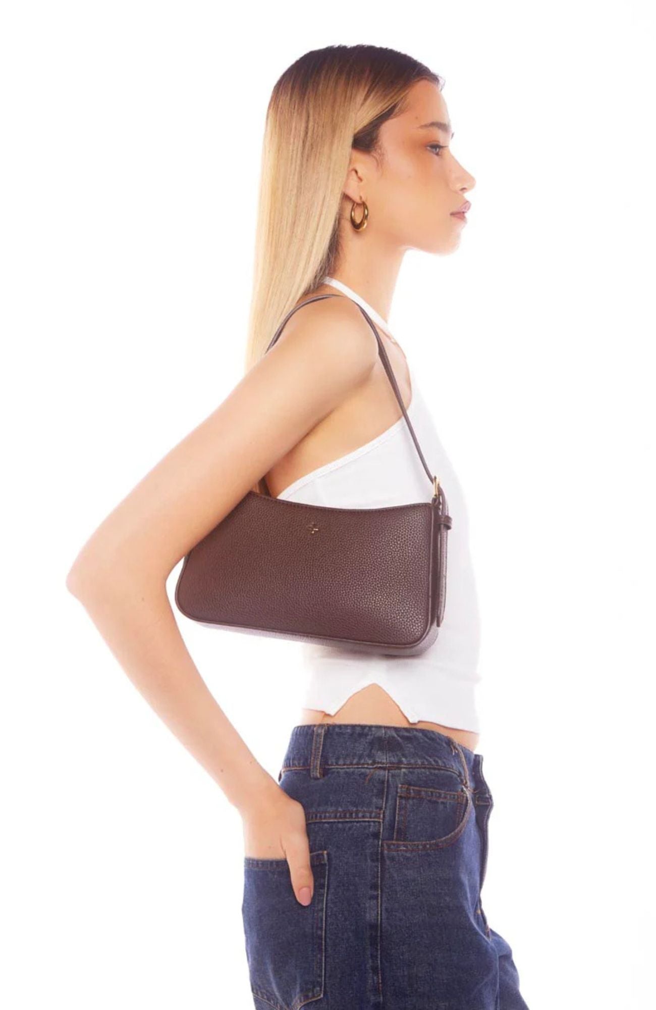 Lilu Bag Chocolate Pebble Gold