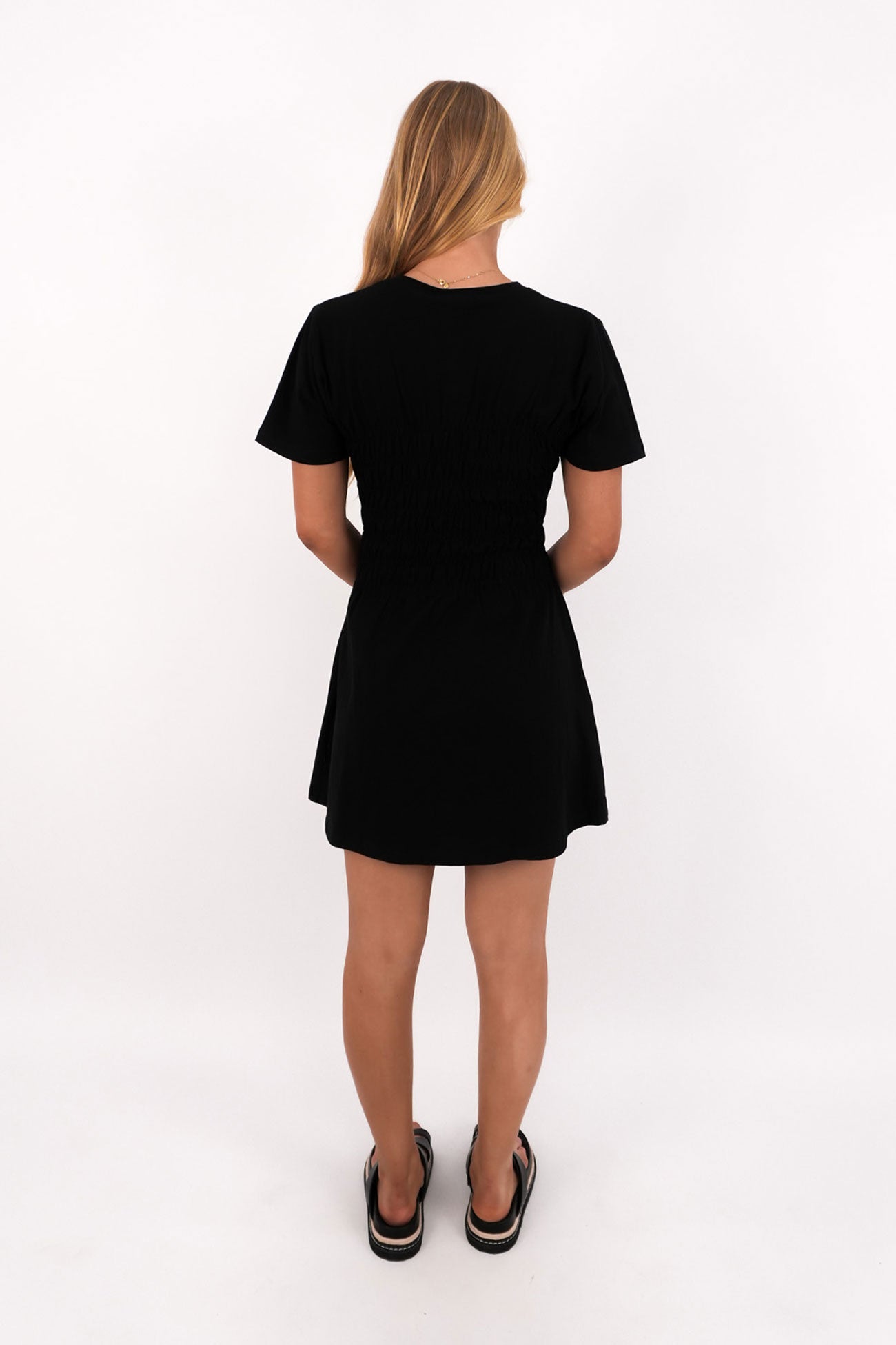 Lipa Ruched Mini Dress Black