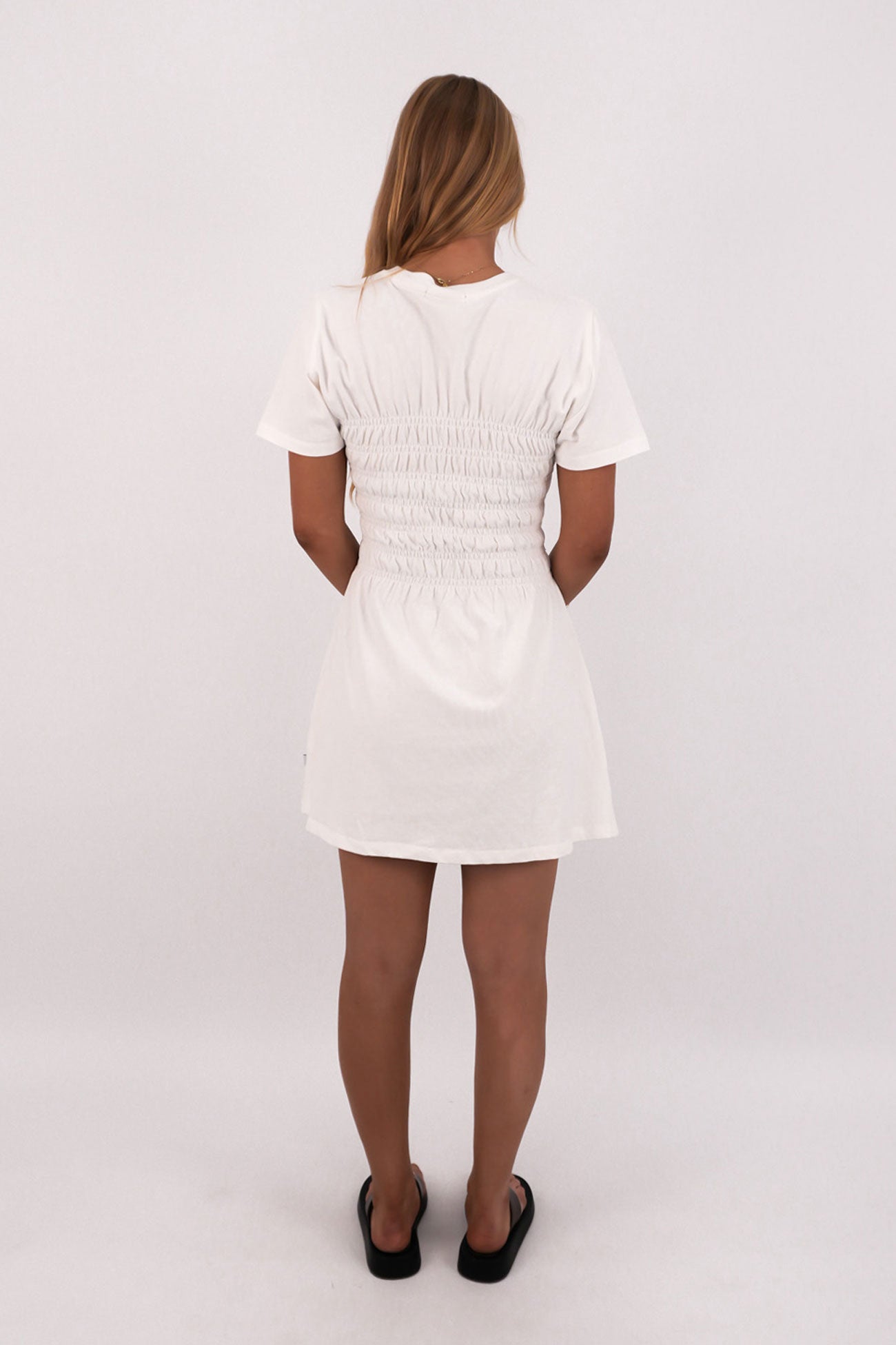 Lipa Ruched Mini Dress White