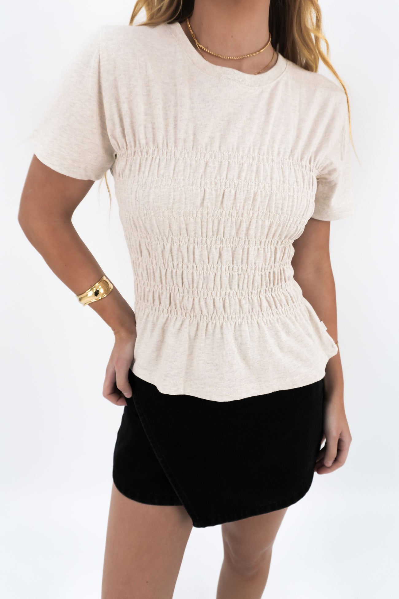 Lipa Ruched Top Oat