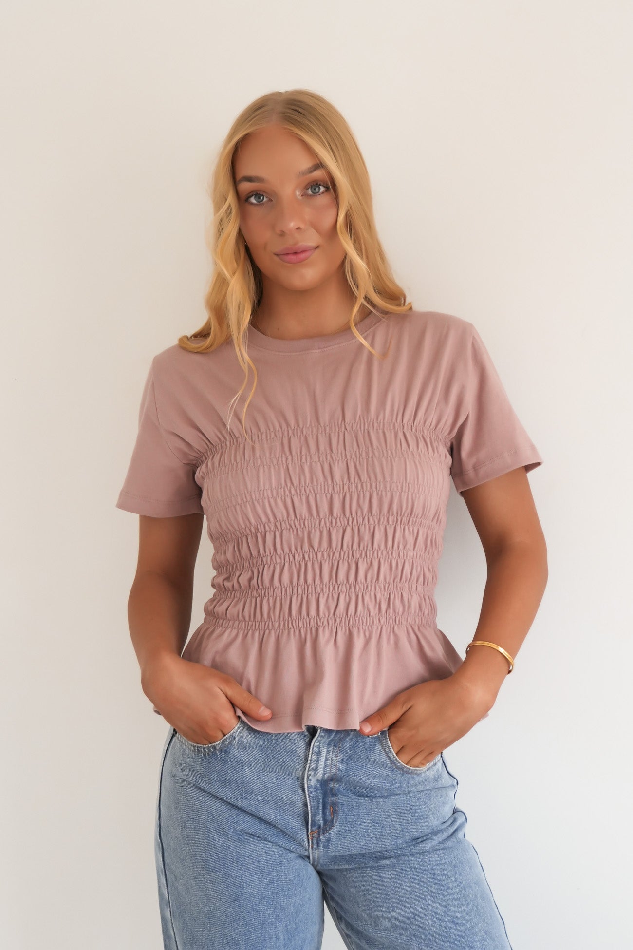 Lipa Ruched Top Fawn