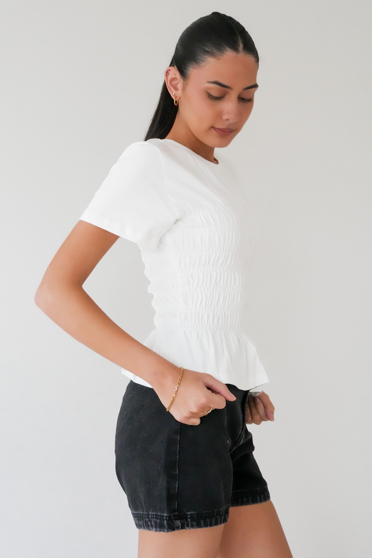 Lipa Ruched Top Vintage White
