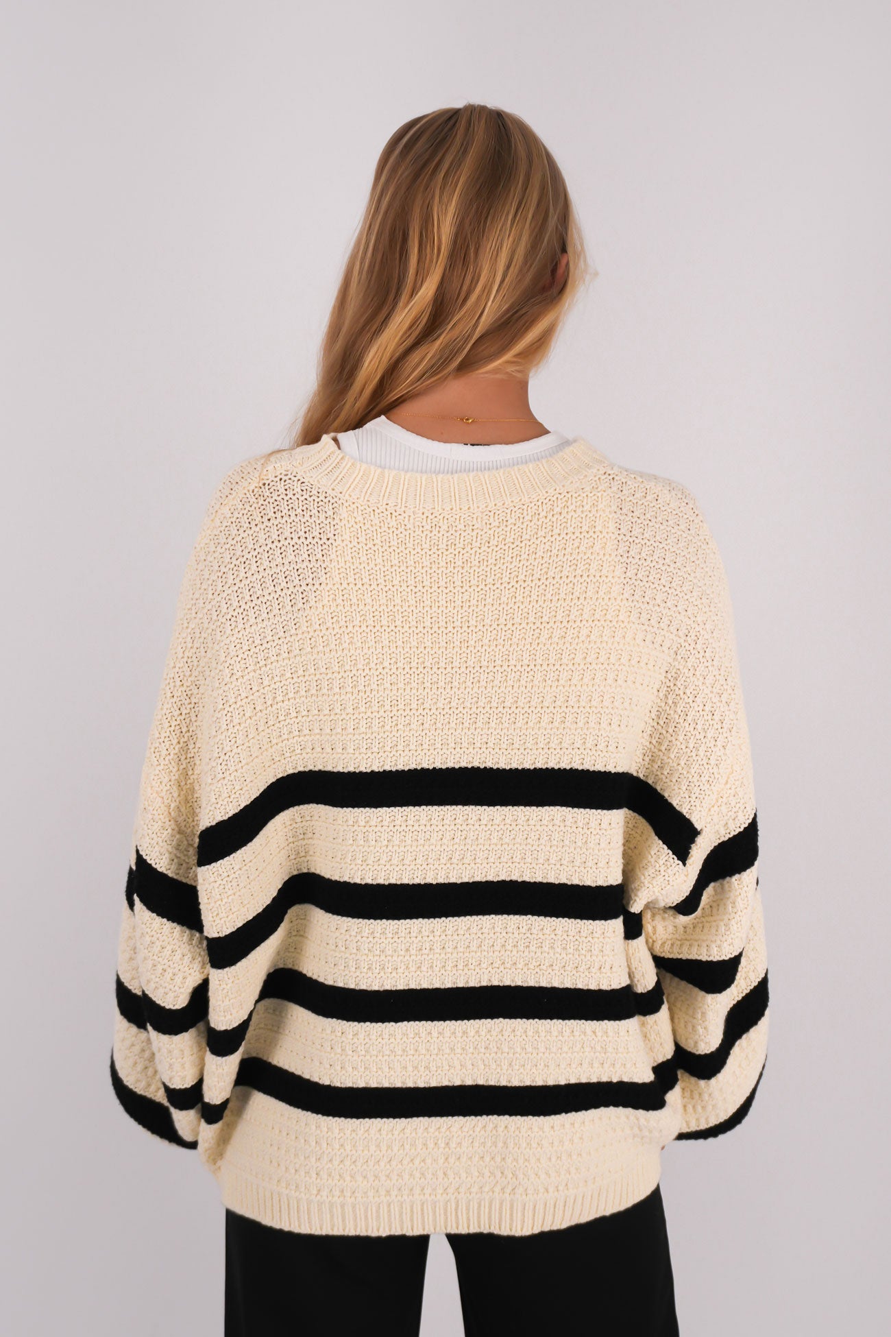 Lissie Knit Cream Black Stripe
