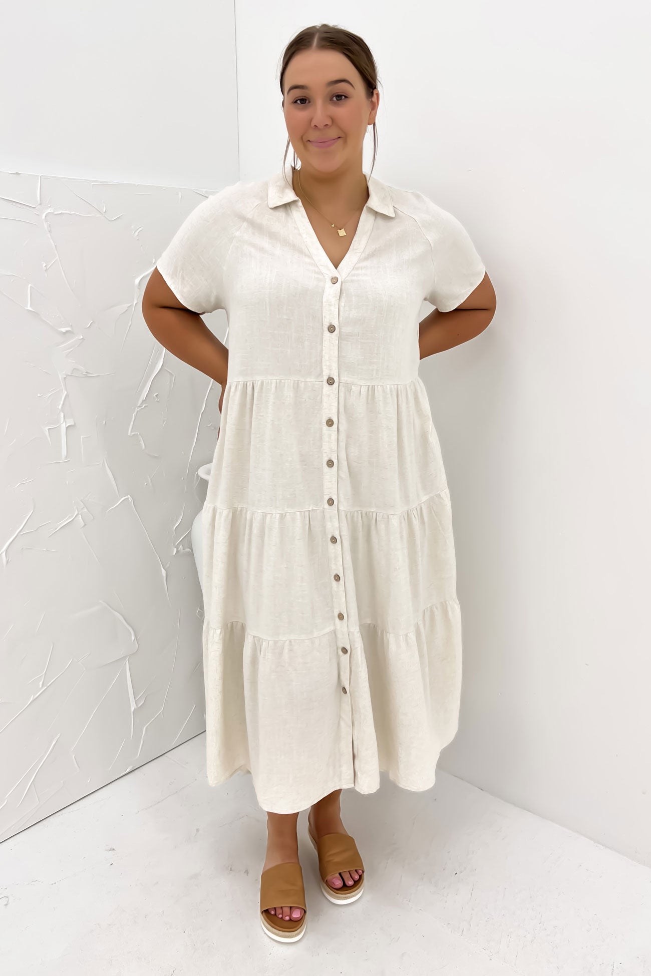 Little Paradise Midi Dress Beige