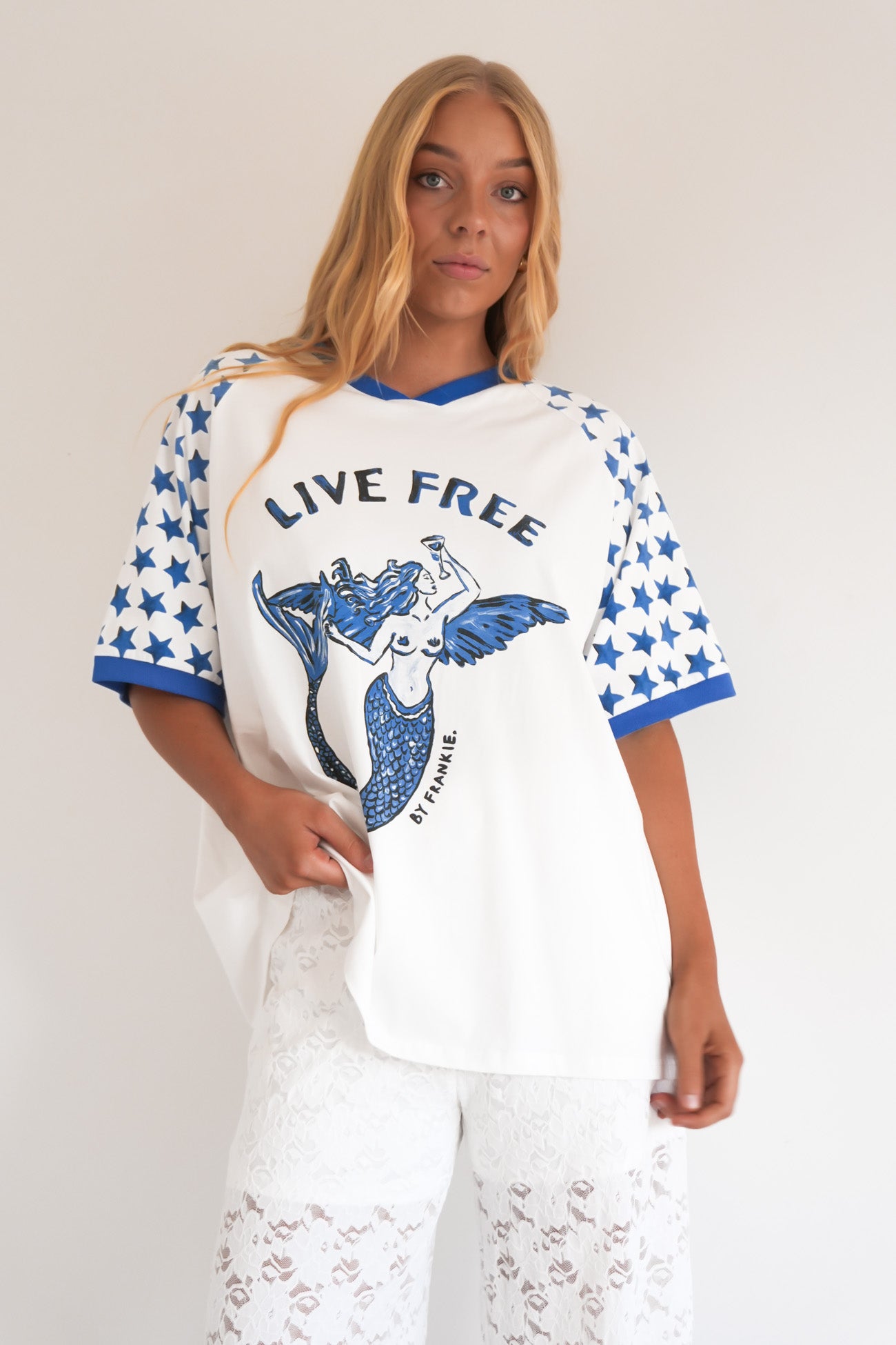 Live Free Tee White