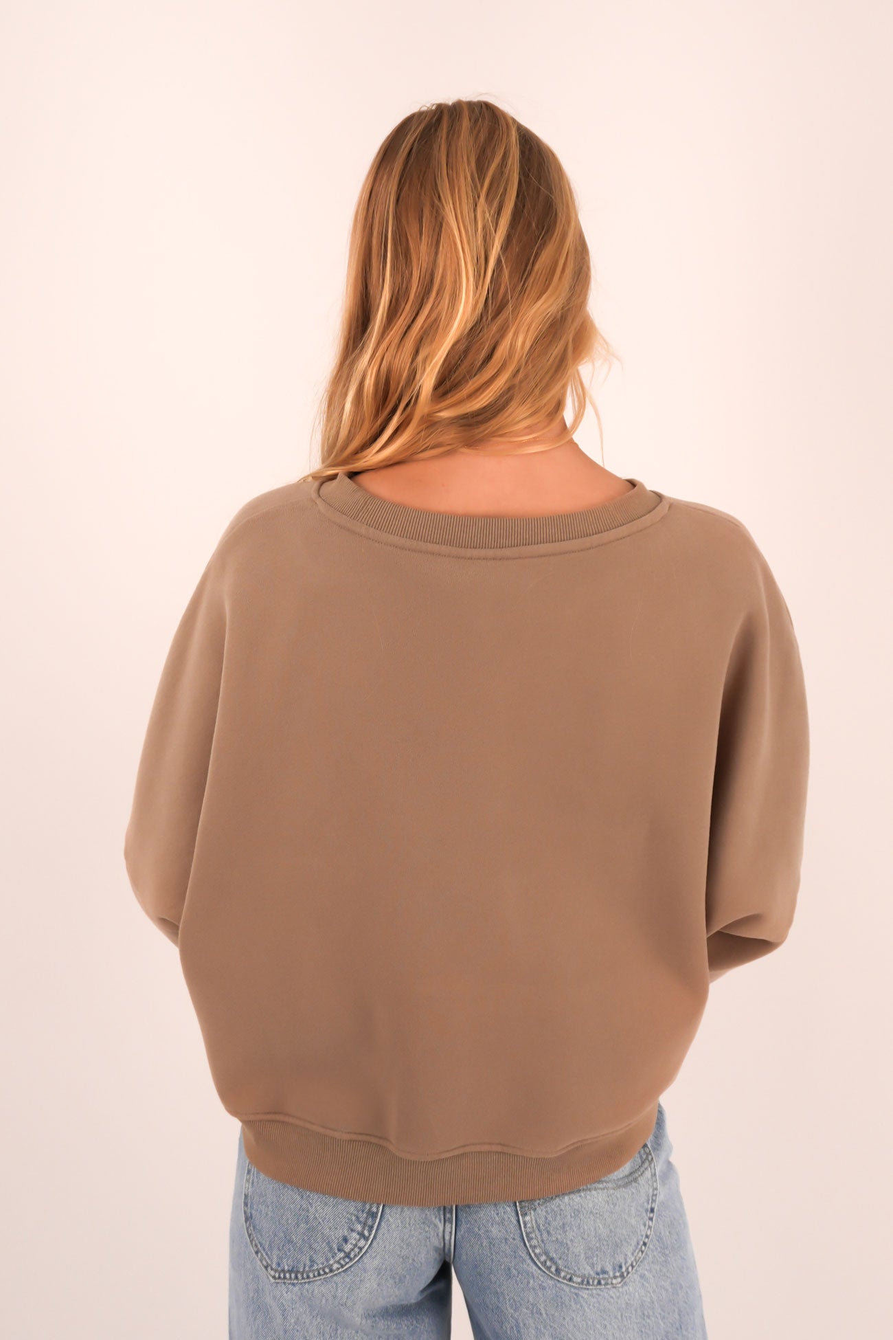 Logo Crew Neck Fleece Taupe