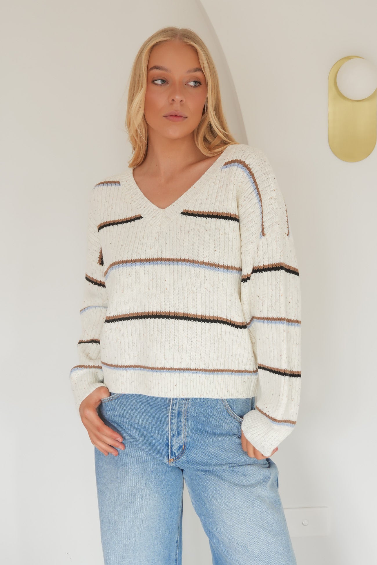 Lola Knit Jumper Cream Stripe