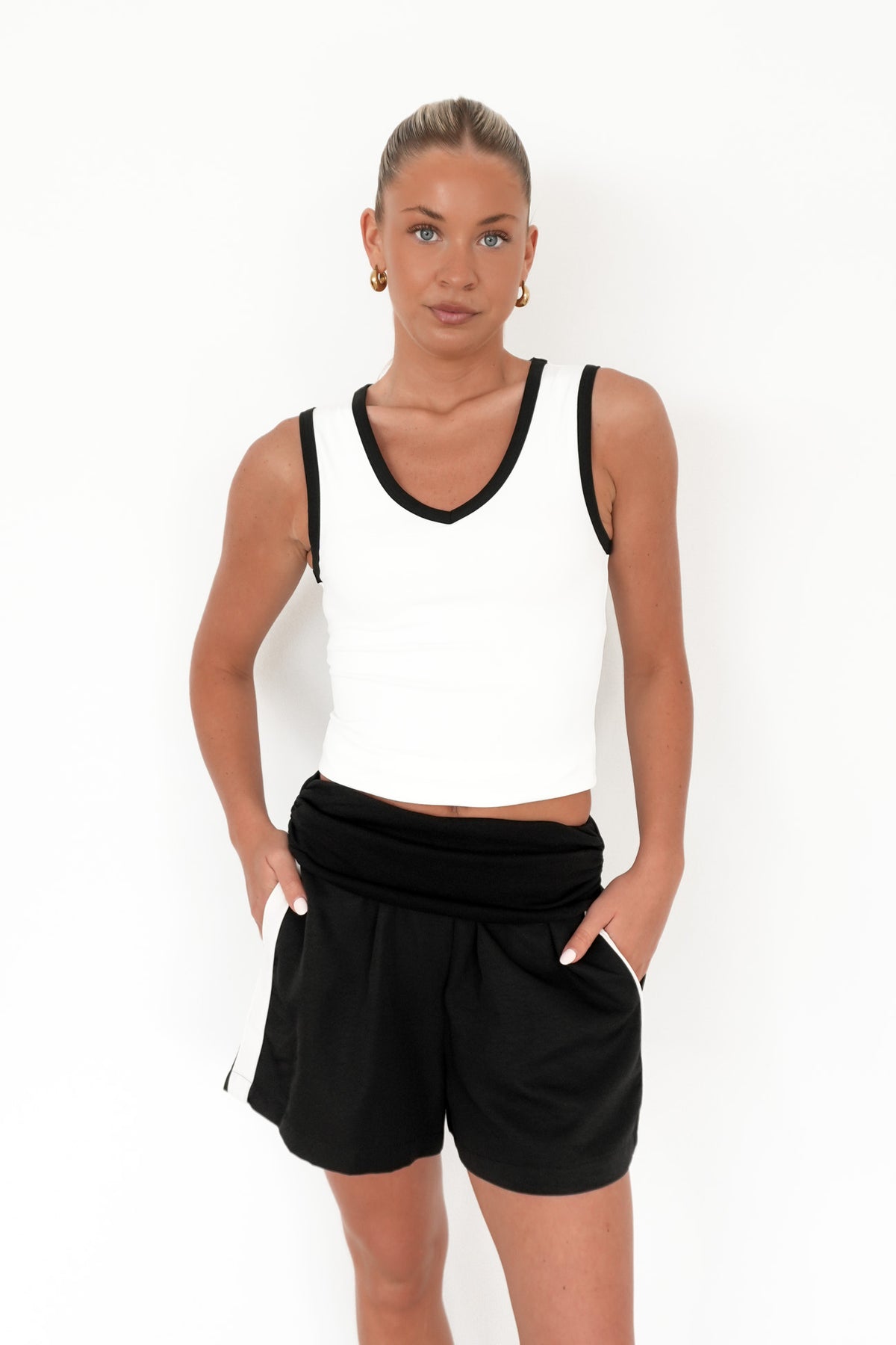 Londyn Contrast Layer Tank White