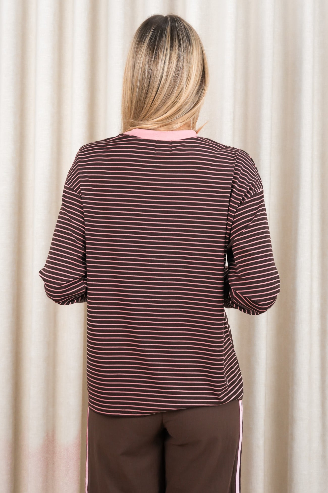 Loren Set Pink Chocolate Stripe