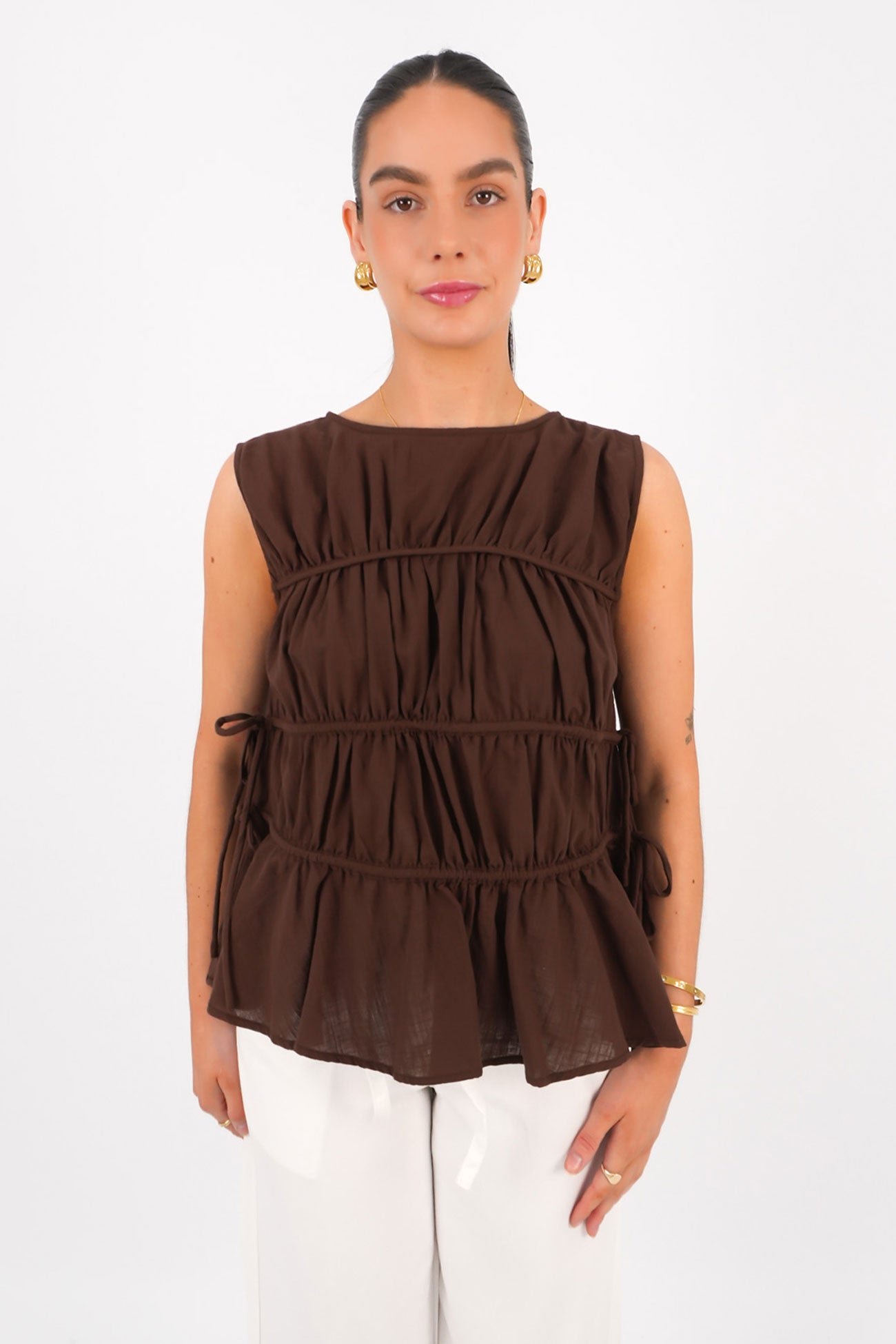 Lou Lou Tie Top Brown