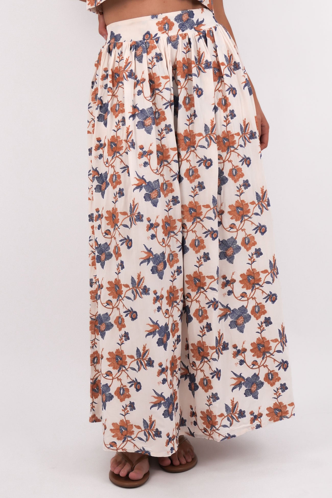 Luca Full Skirt Floral Embroidery