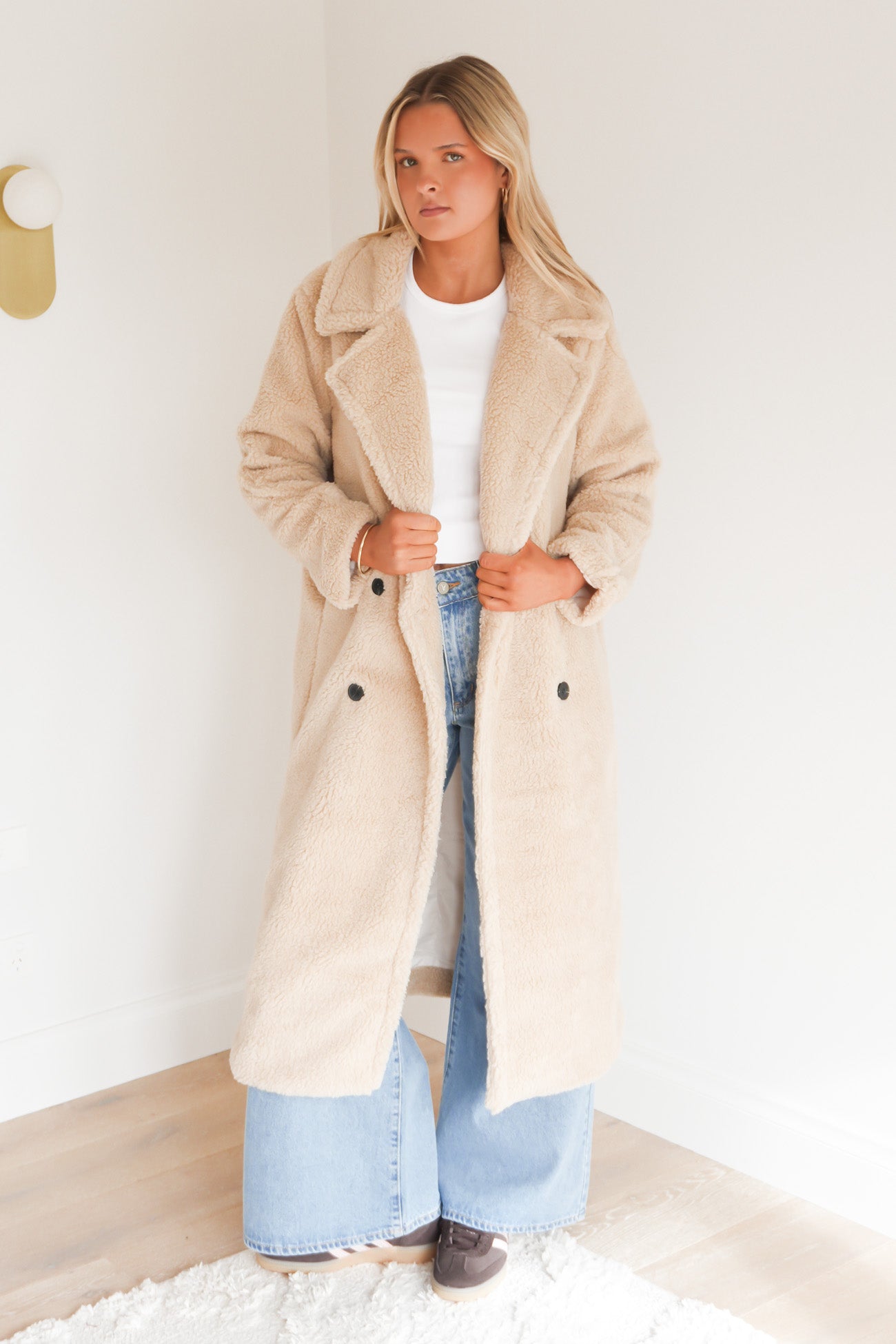 Luisa Teddy Coat Beige
