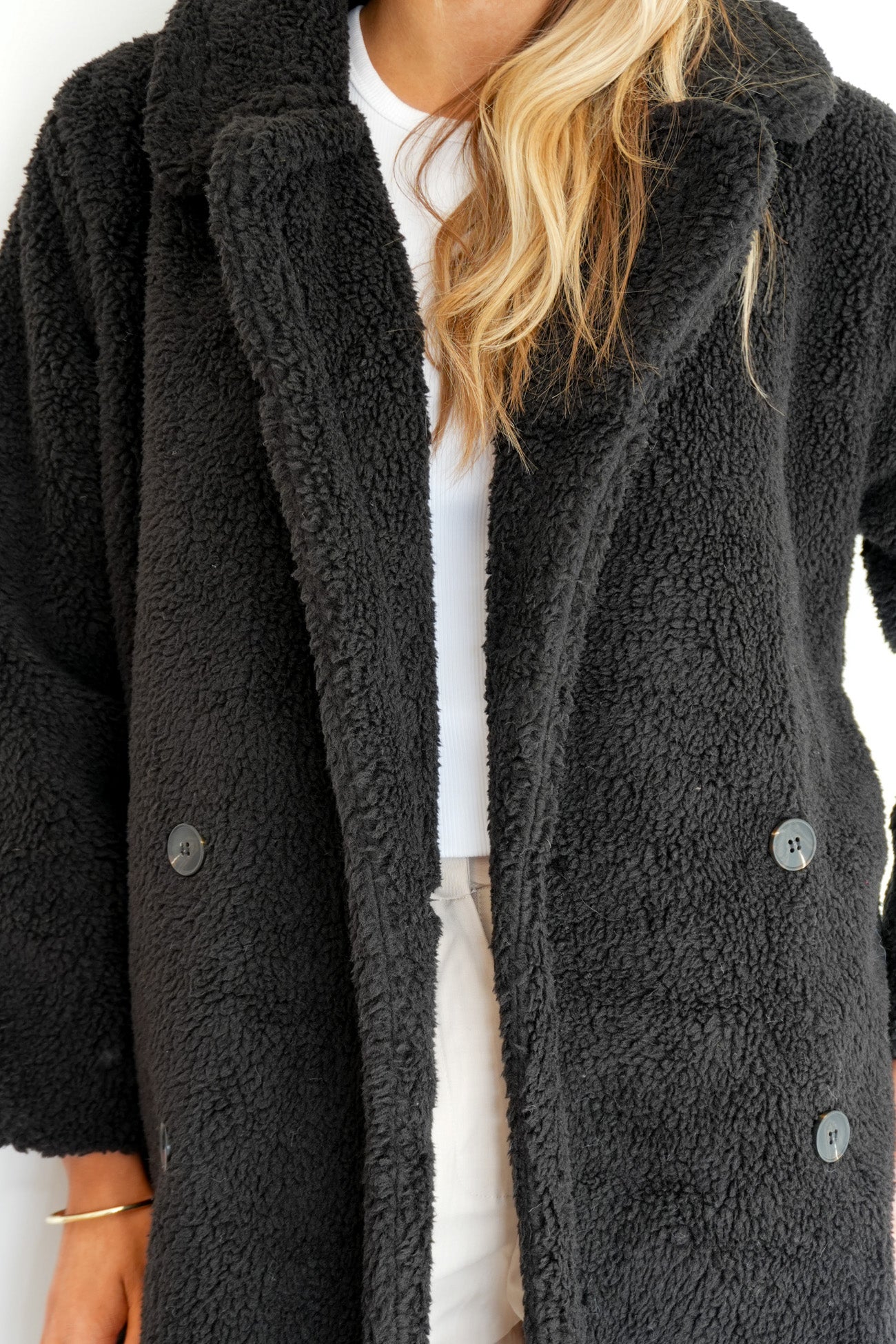 Luisa Teddy Coat Black