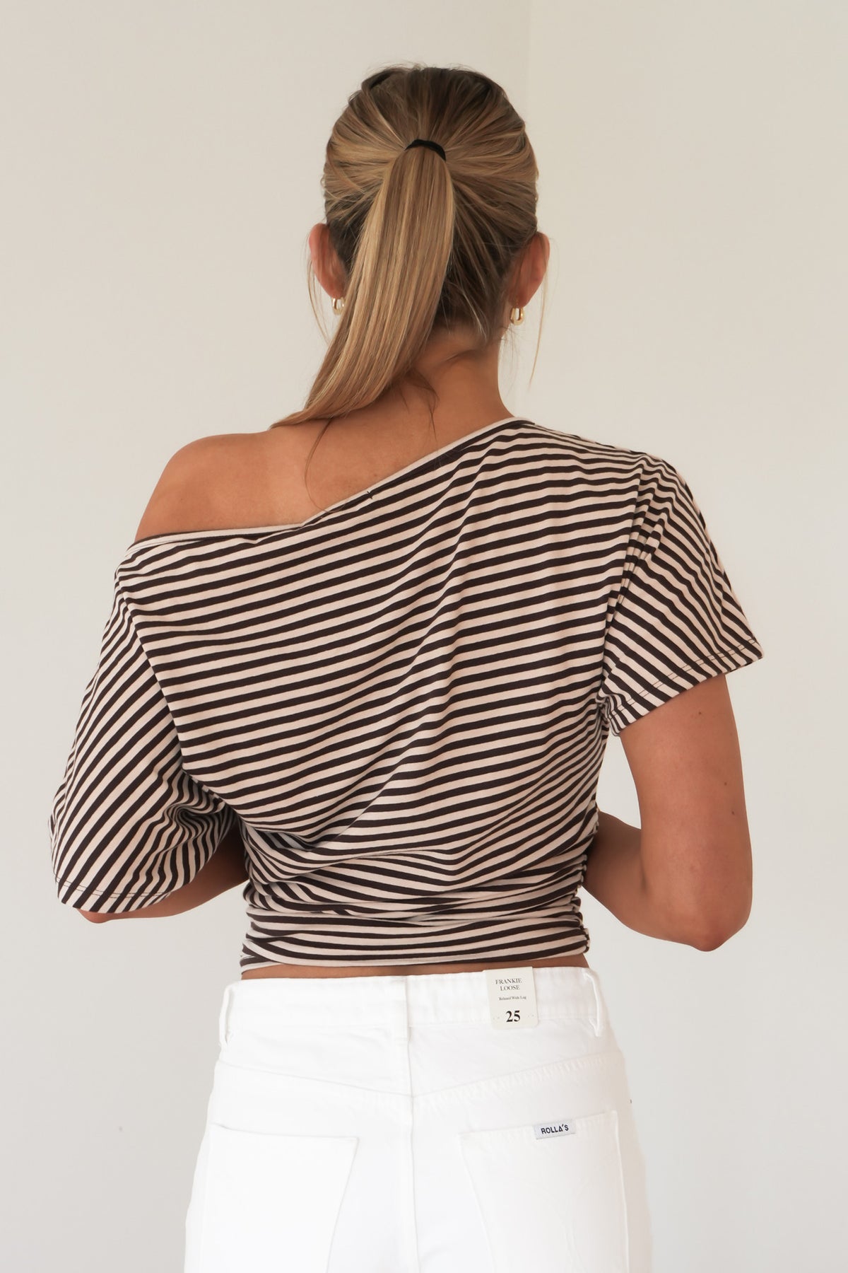Lune Stripe Top Brown