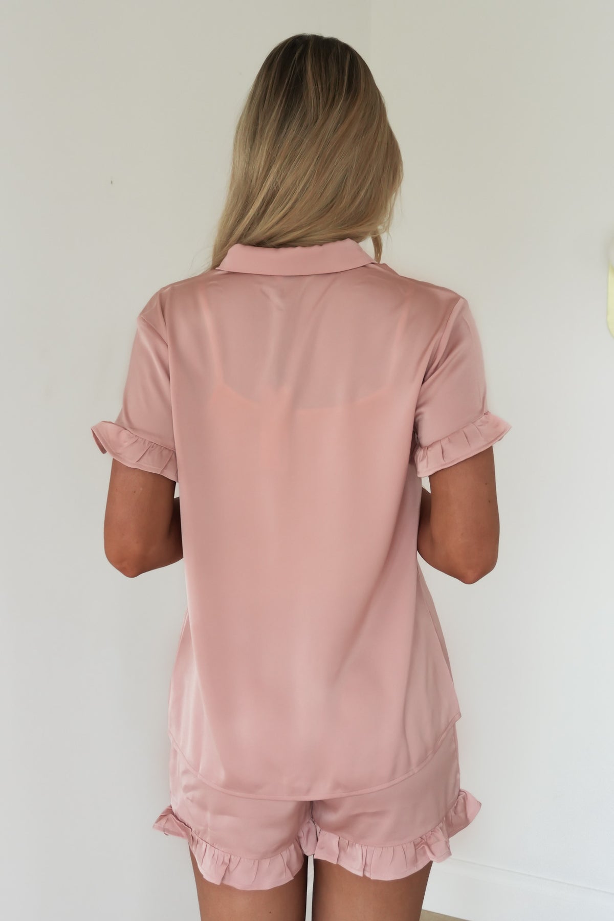 Lux Satin PJ Set Light Pink