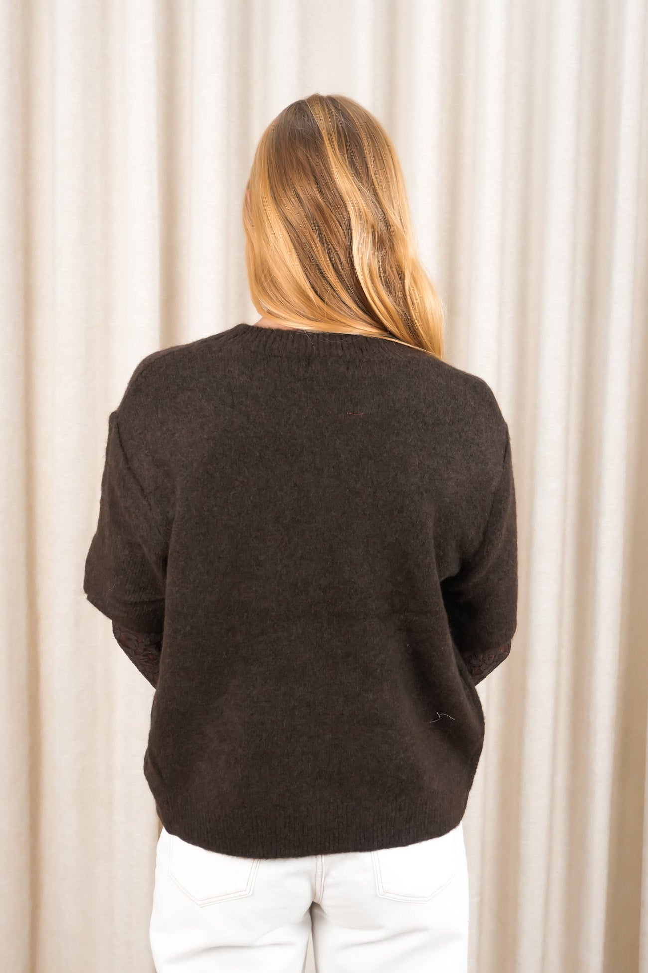 Lyndal Knit Lace Jumper Chocolate