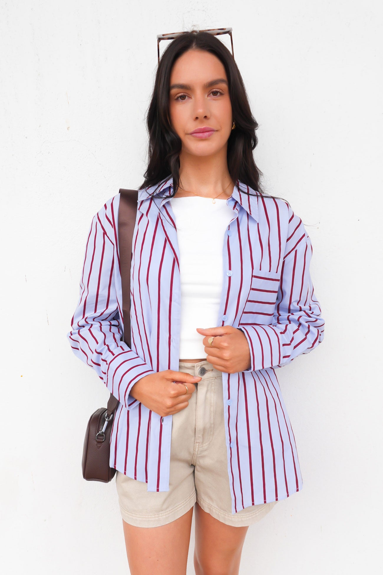 Lynton Shirt Pale Blue Red