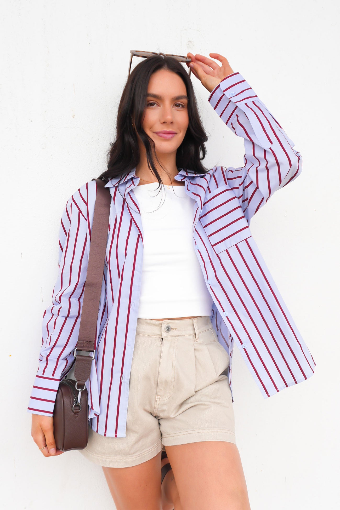 Lynton Shirt Pale Blue Red