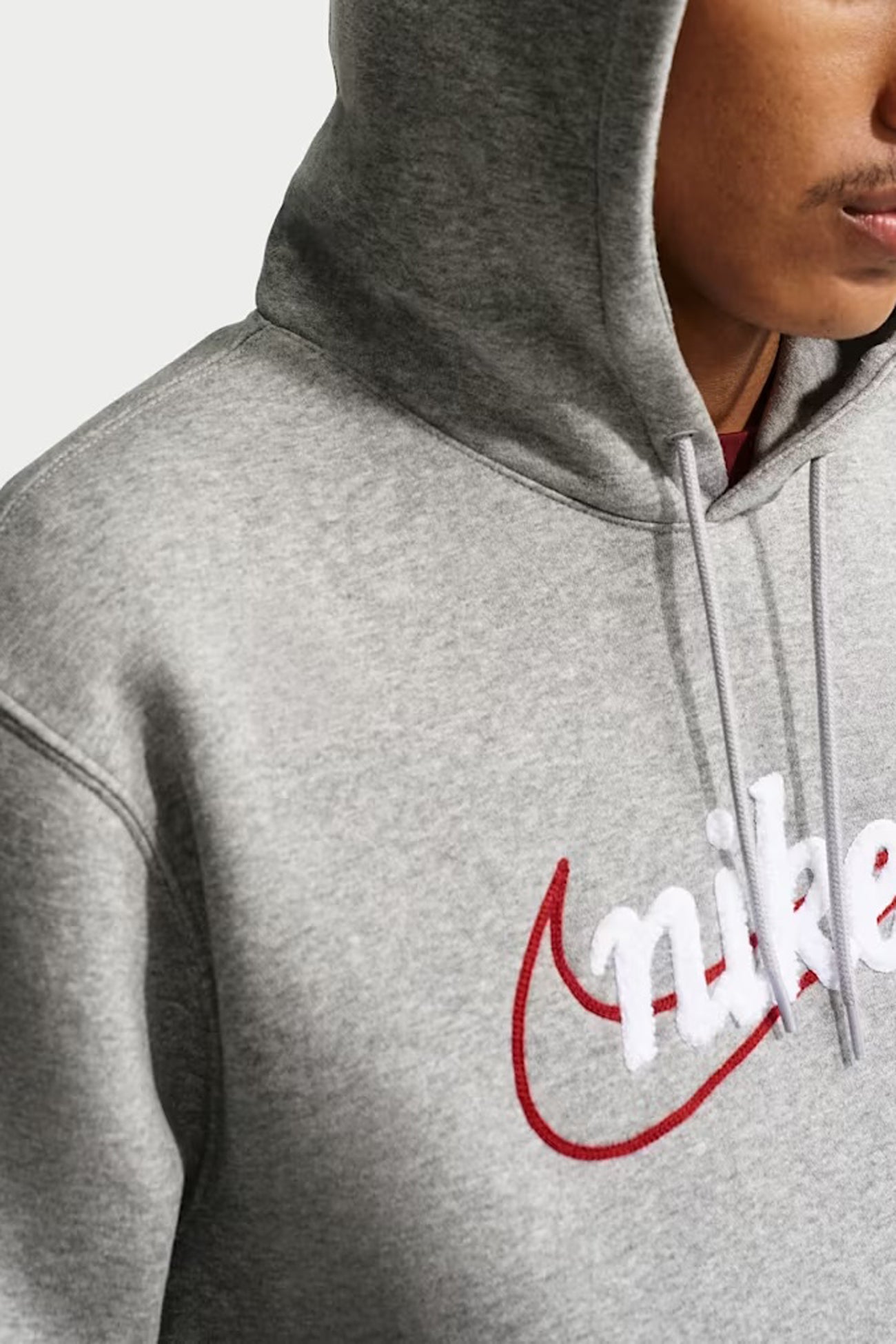 Nike Sportswear Club Hoodie Dark Heather Grey Light Smoke White