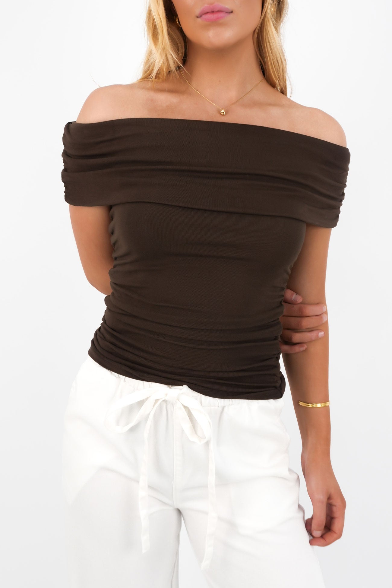 Maddie Knit Top Brown