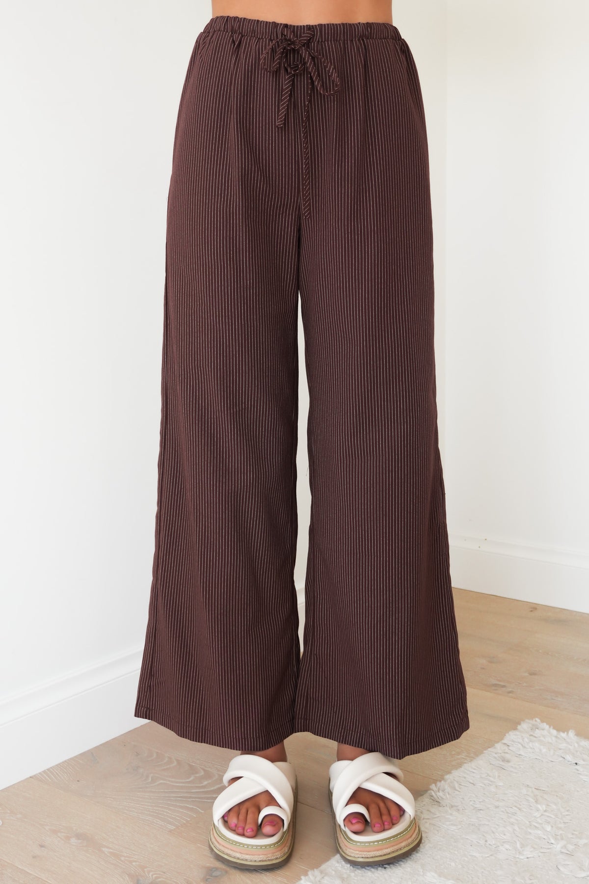 Maeve Pant Chocolate Pinstripe