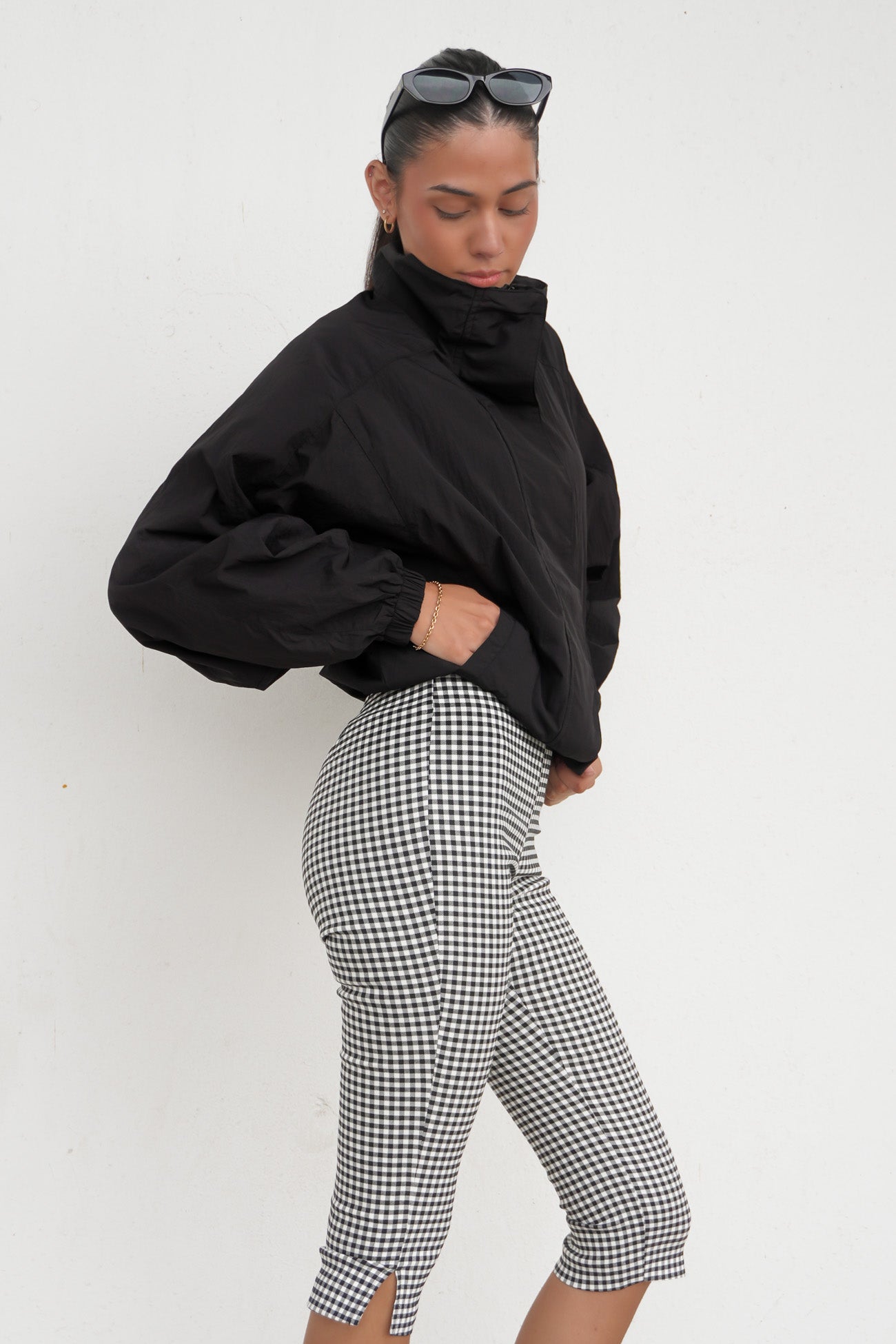 Maralyn Capri Pant Black Gingham