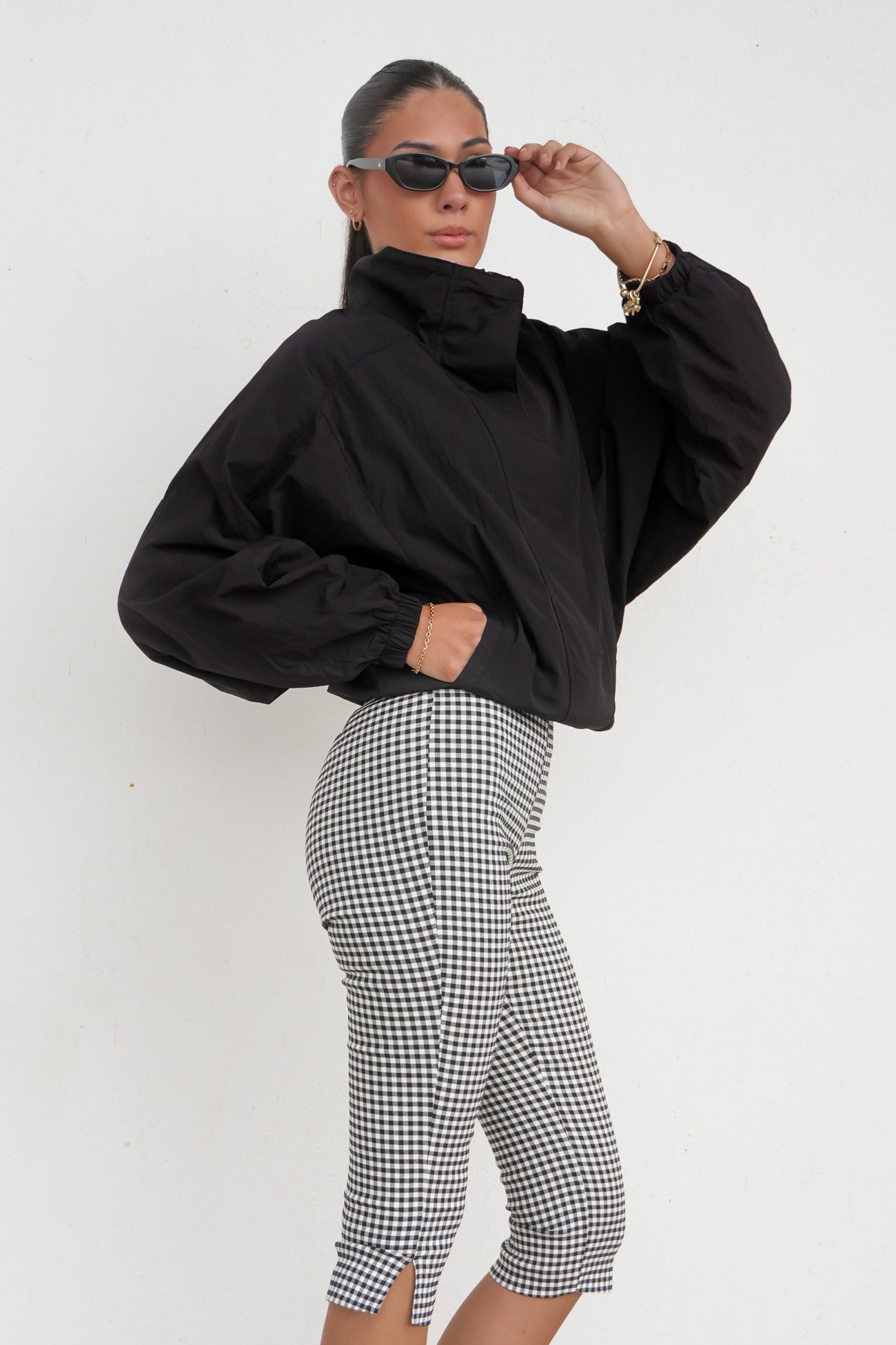Maralyn Capri Pant Black Gingham