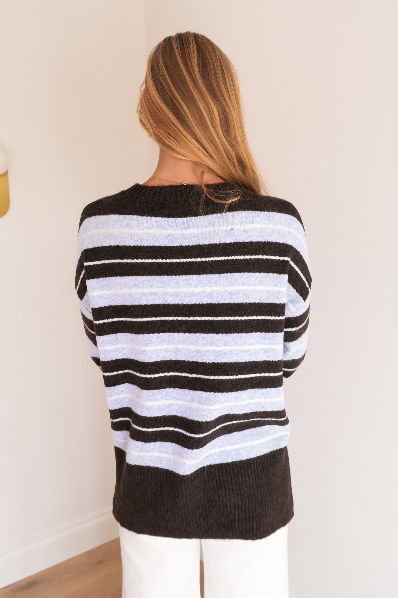 Maranda Knit Jumper Blue Chocolate Stripe