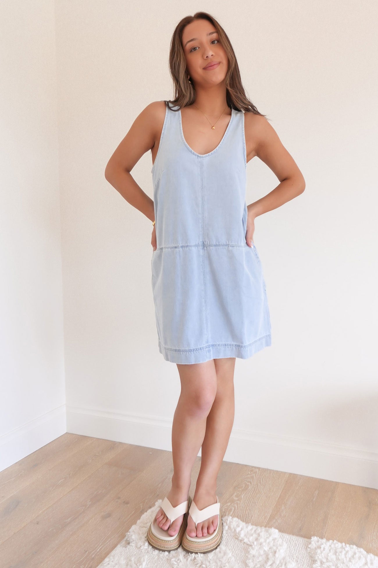 Marcy Denim Shift Dress Bleach